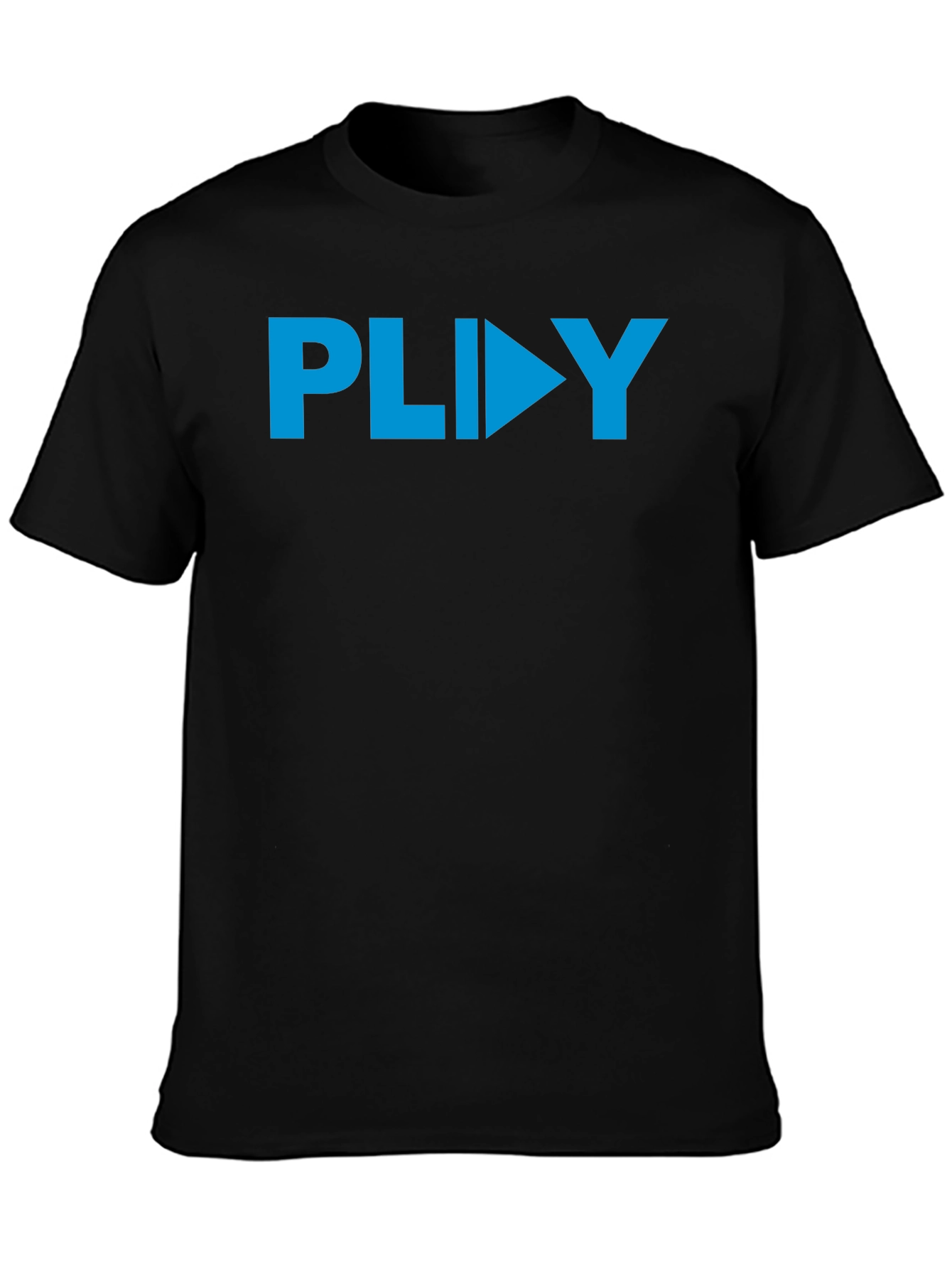 PLIIY Graphic Tee - Stylish Blue Print on Black