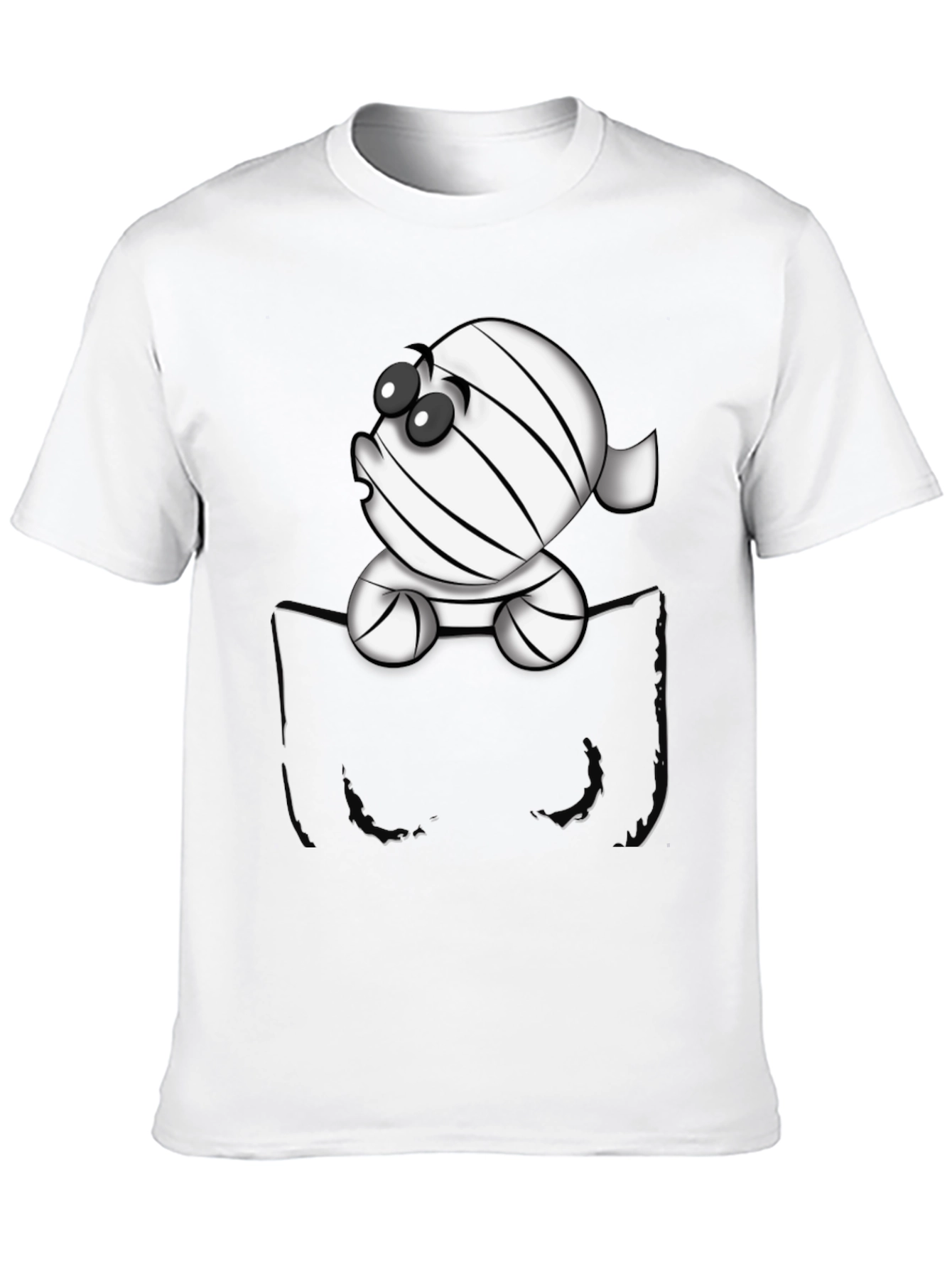 Cute Cartoon Mummy in Pocket T-Shirt