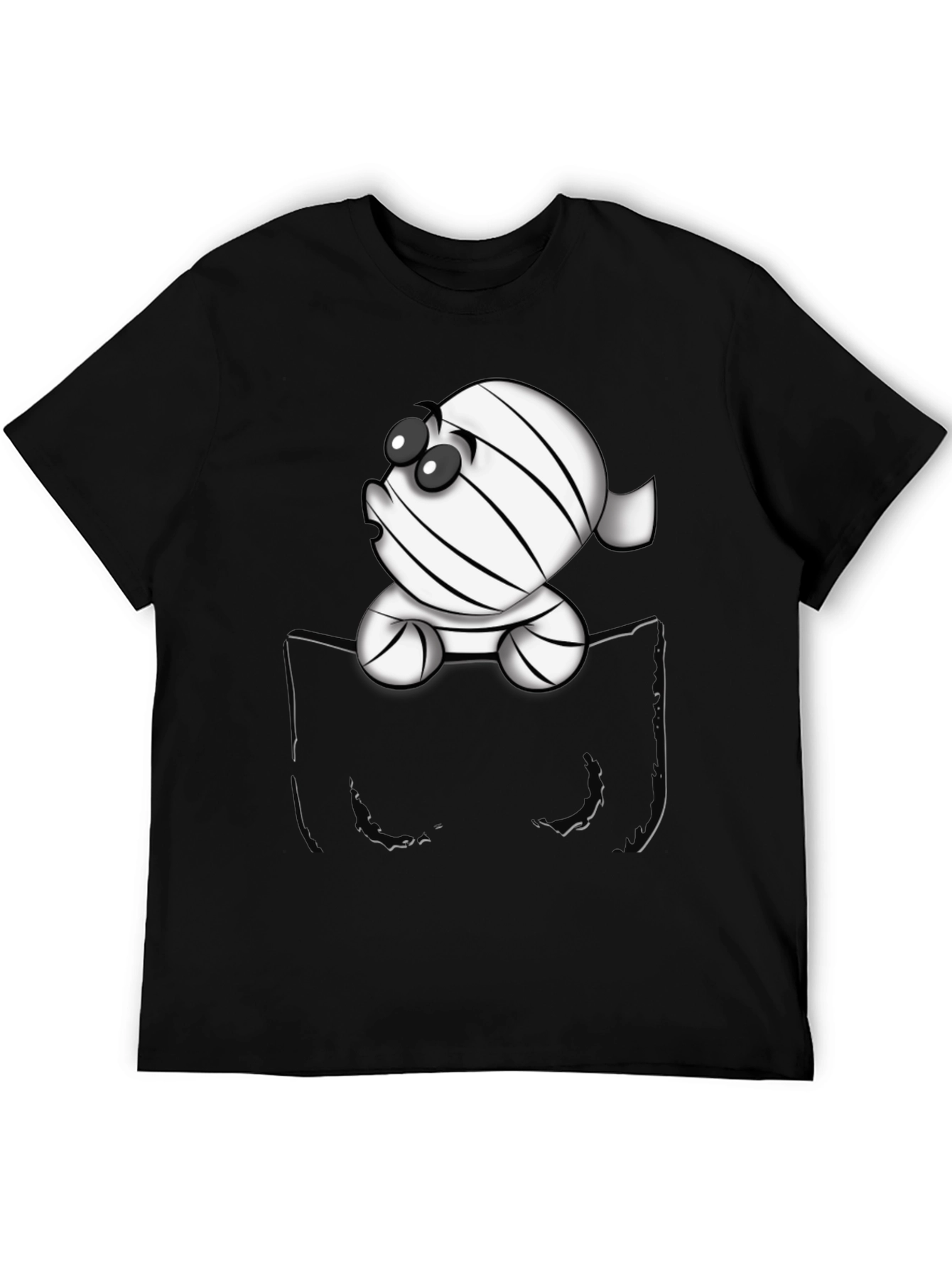 Cute Cartoon Mummy in Pocket T-Shirt