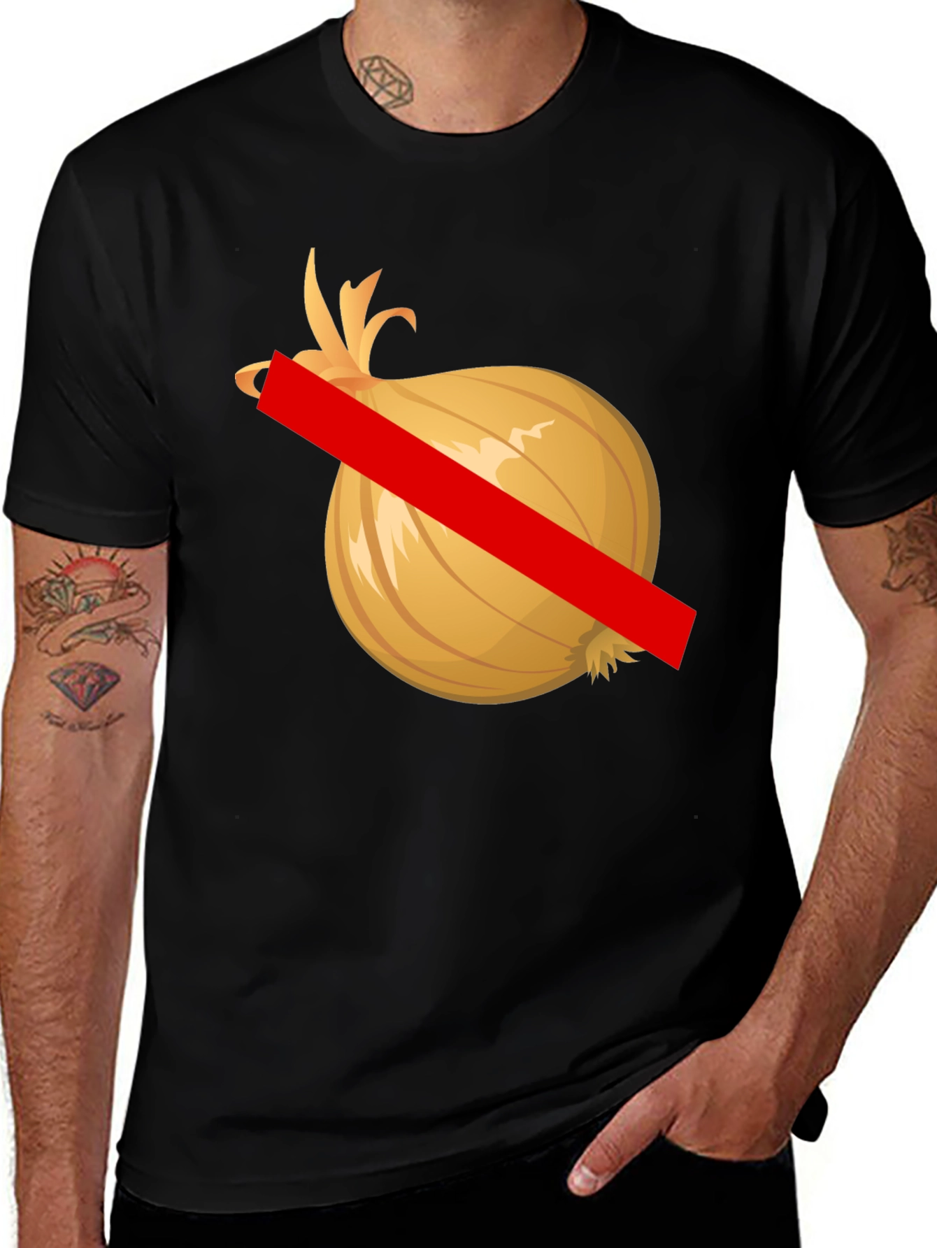 No Onion Black T-Shirt - Graphic Tee