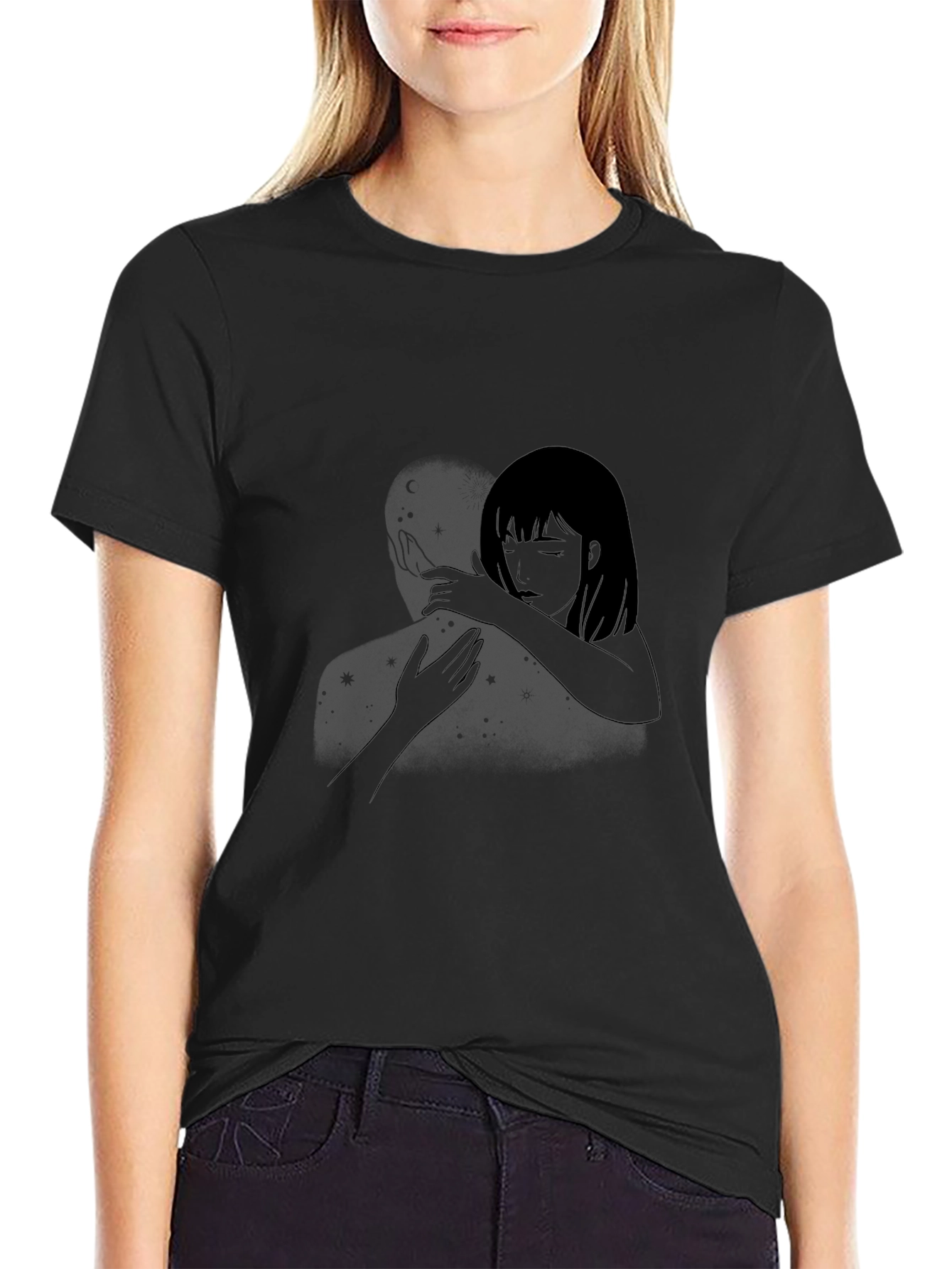 Embrace Graphic Tee - Stylish Black Comfort