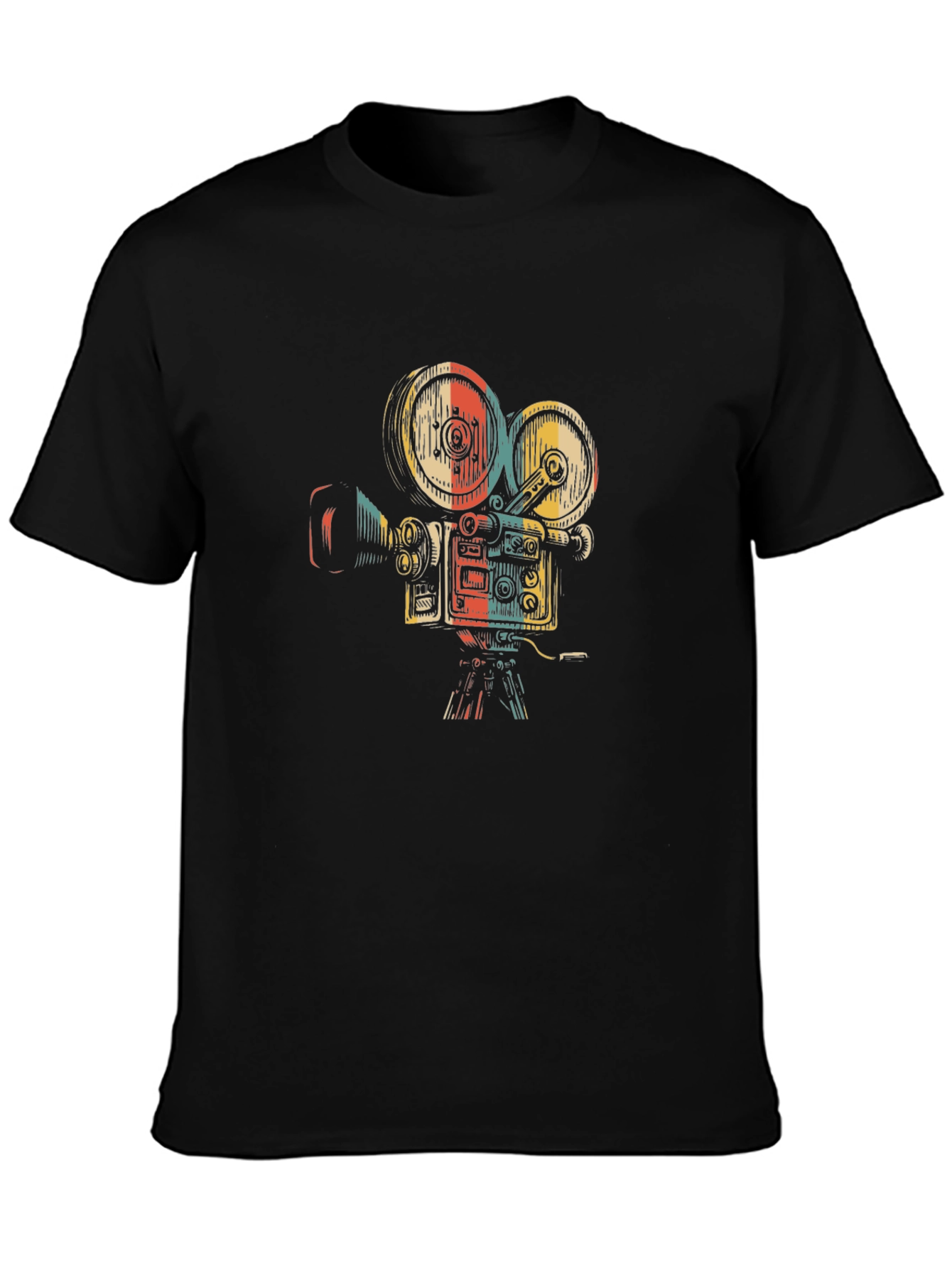 Retro Film Camera Graphic Tee - Black