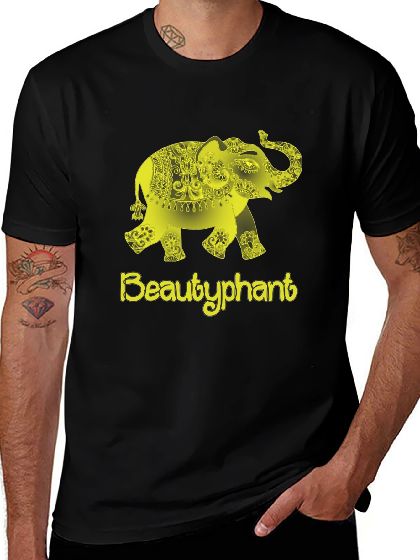 Beautyphant Black T-Shirt - Elephant Graphic Tee