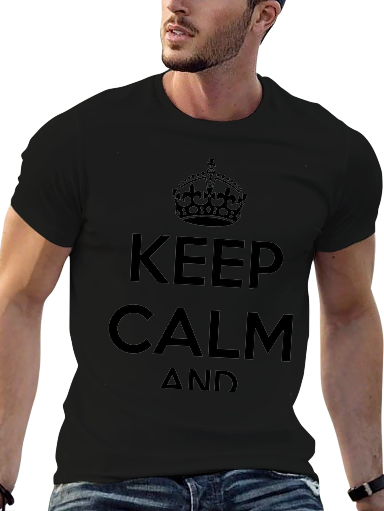 Keep Calm Graphic T-Shirt - Mens Black Tee