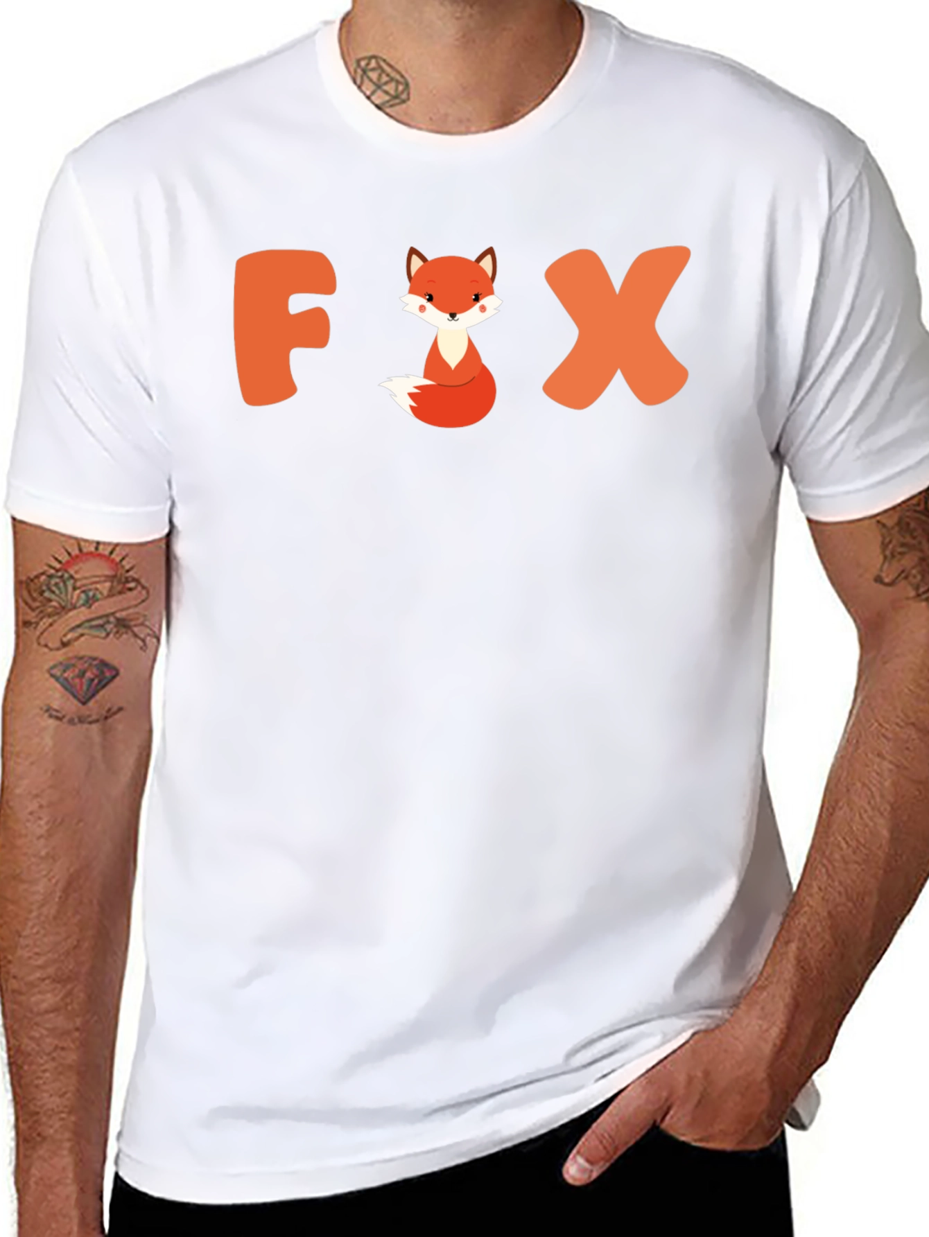 Cute Fox Graphic Tee - Unisex Black T-Shirt