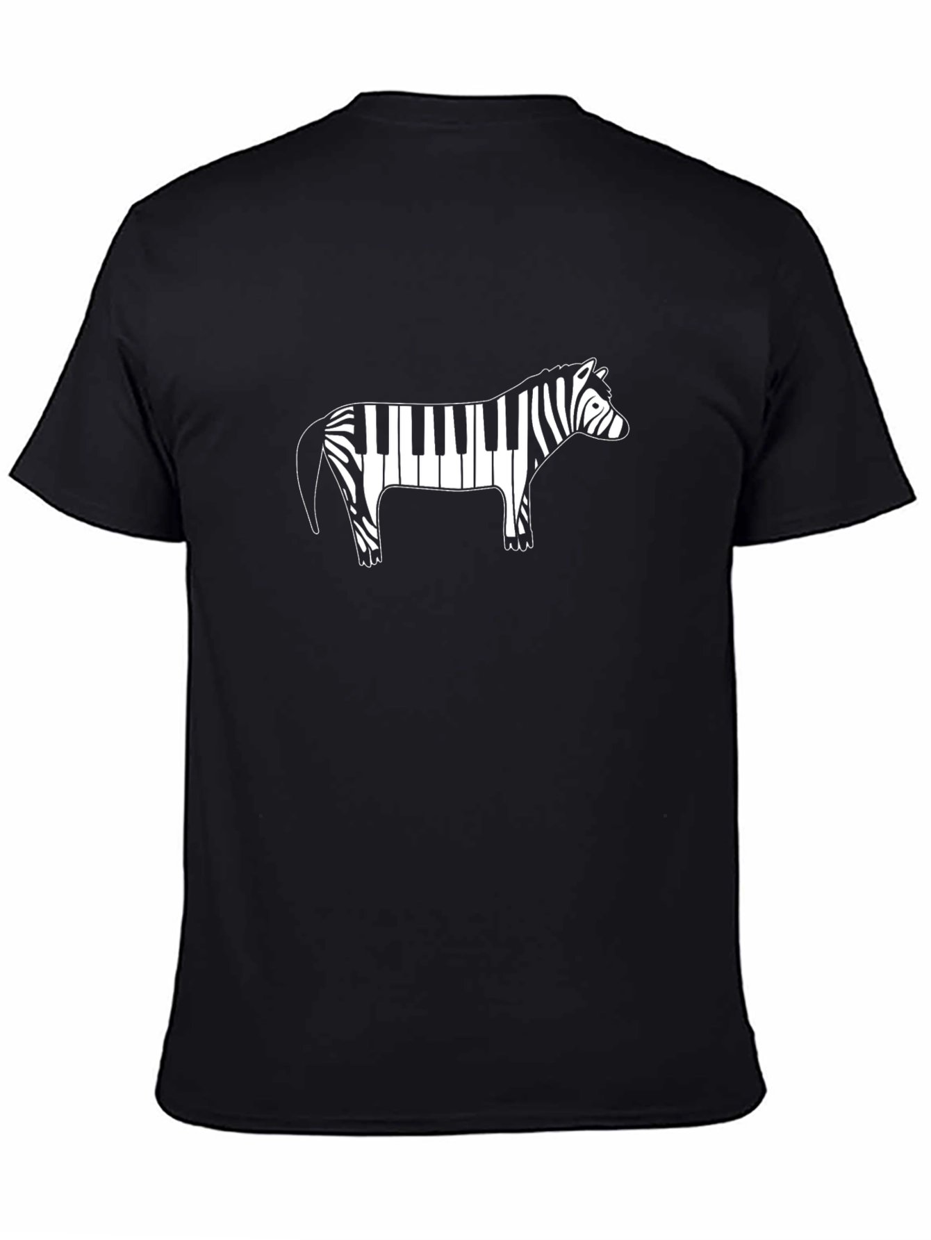 Piano Zebra Mens T-Shirt - Musical Animal Tee
