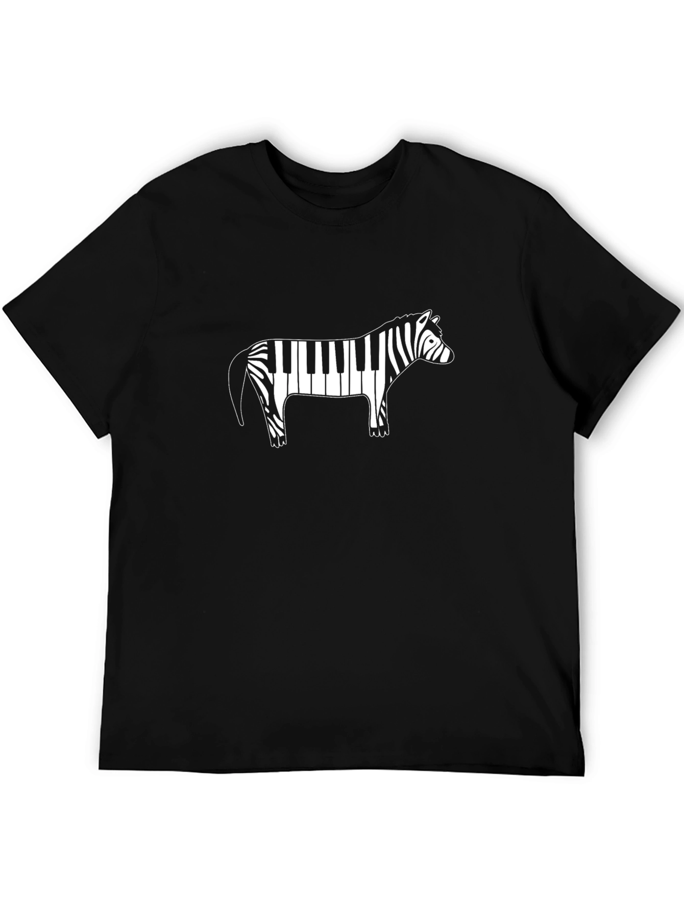Piano Zebra Mens T-Shirt - Musical Animal Tee