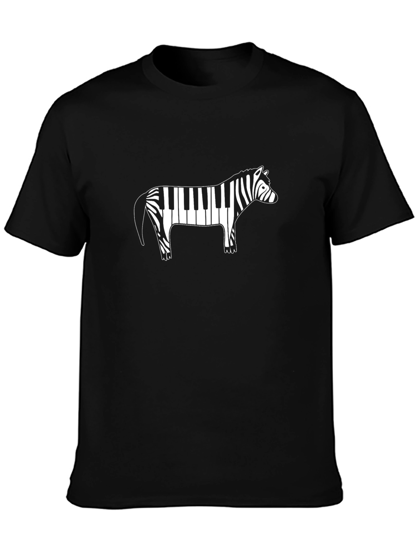 Piano Zebra Mens T-Shirt - Musical Animal Tee
