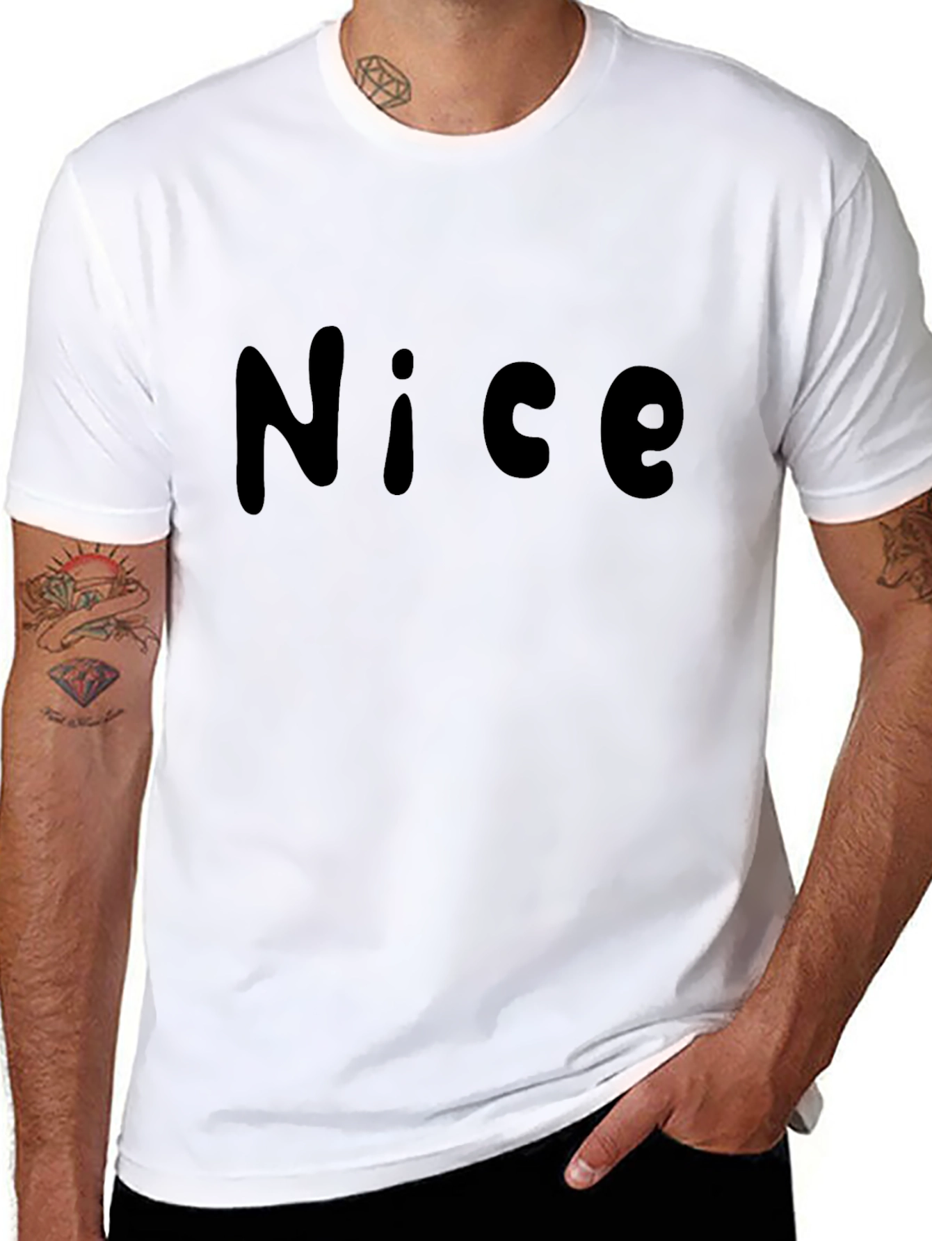 Nice Graphic T-Shirt - Black Casual Tee