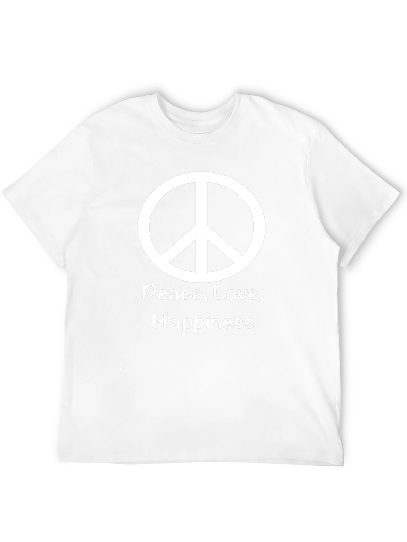 Peace Love Happiness T-Shirt - Mens Black Graphic Tee