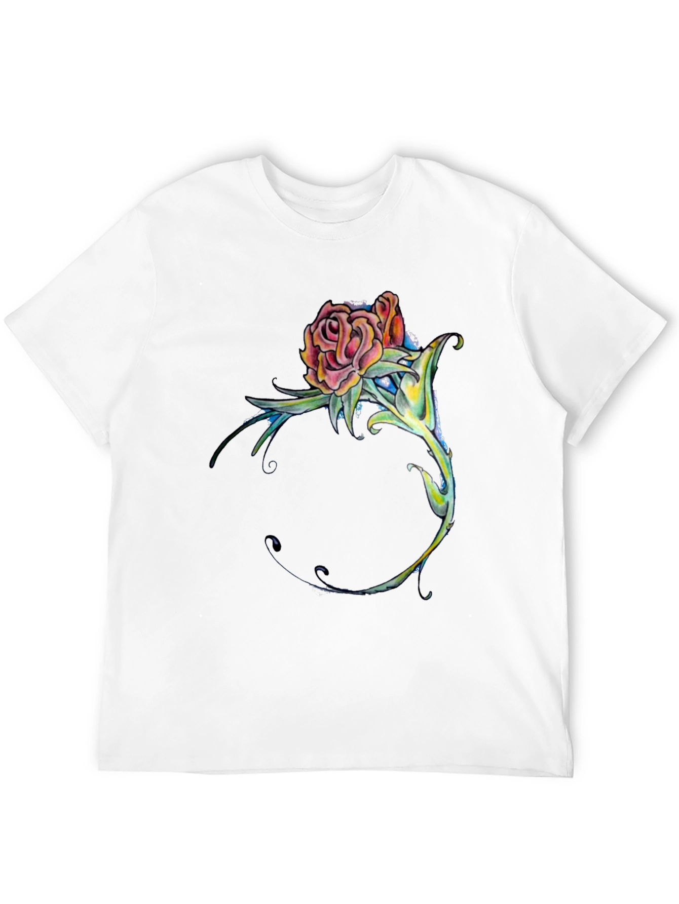 Rose Tattoo Graphic Black T-Shirt
