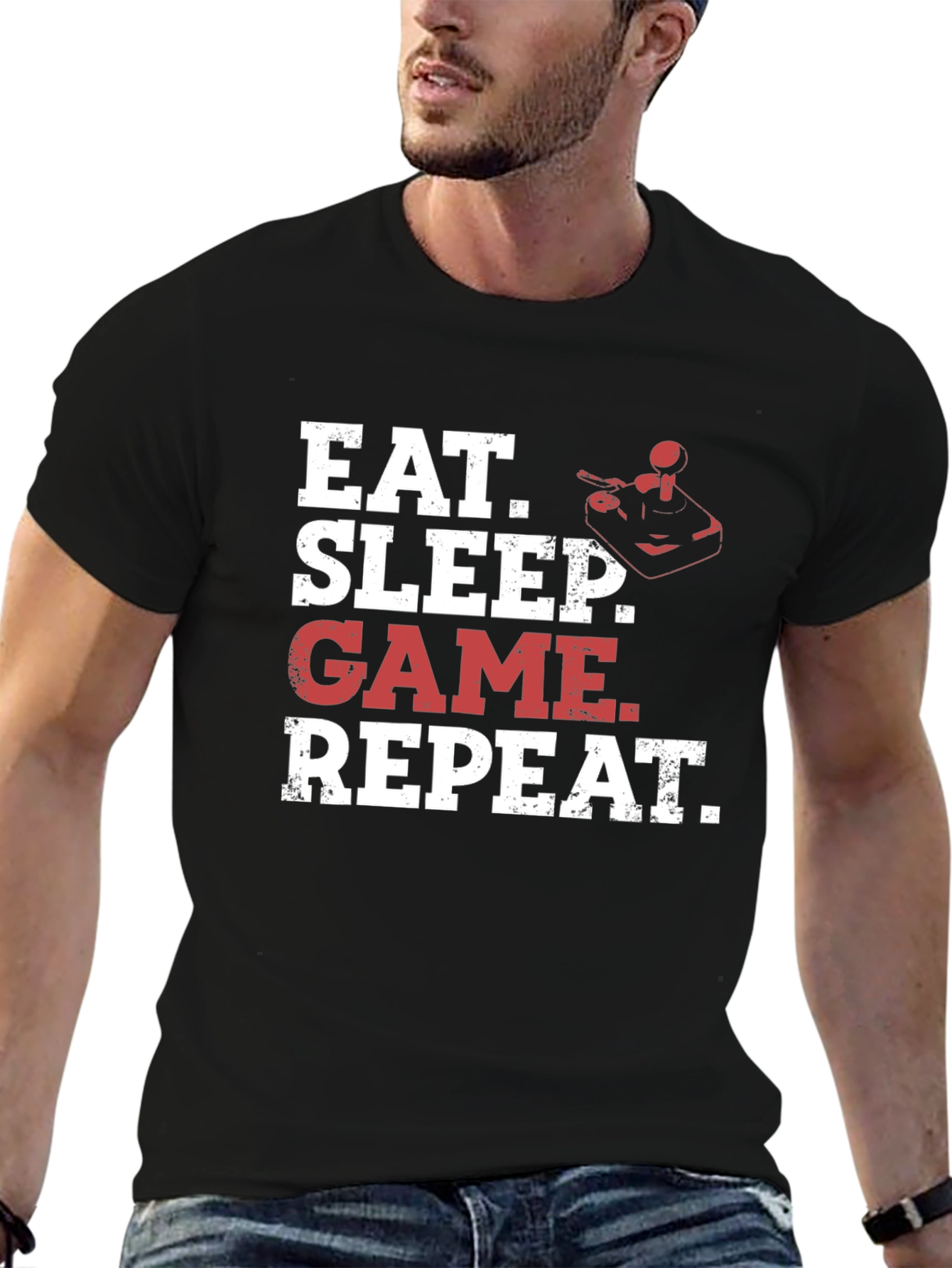Eat Sleep Game Repeat T-Shirt - Gamer Tee