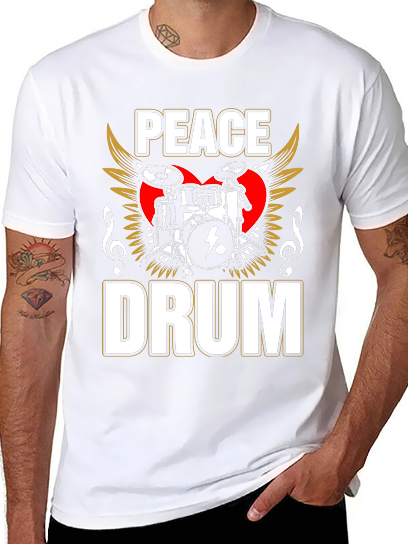 Peace Drum Graphic Tee - Music Lover T-Shirt