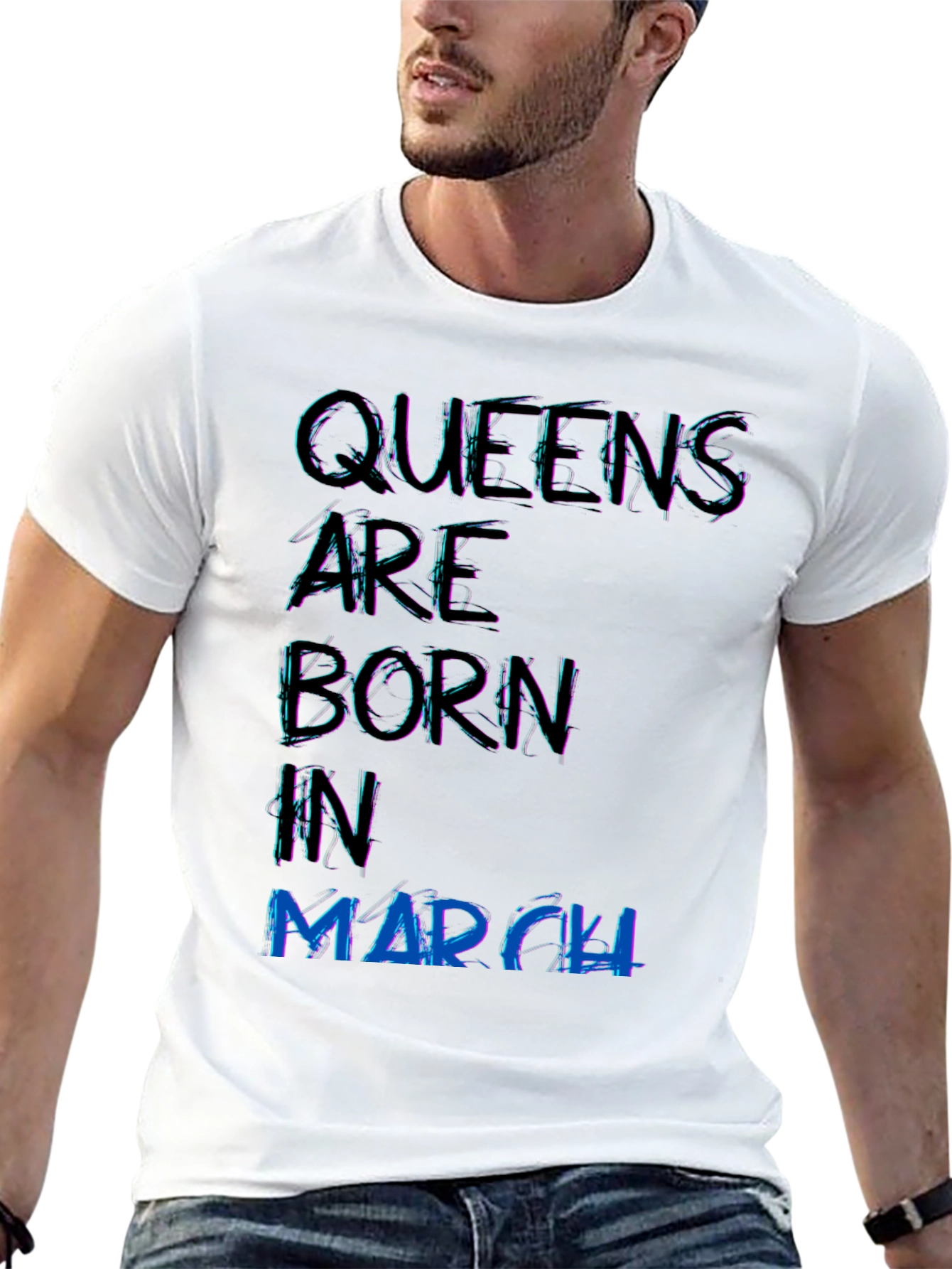 Queens are Born in March Black T-Shirt