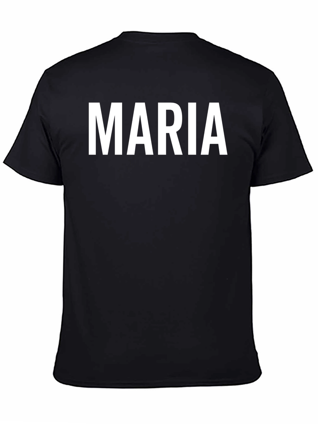 Maria Personalized Black Cotton T-Shirt