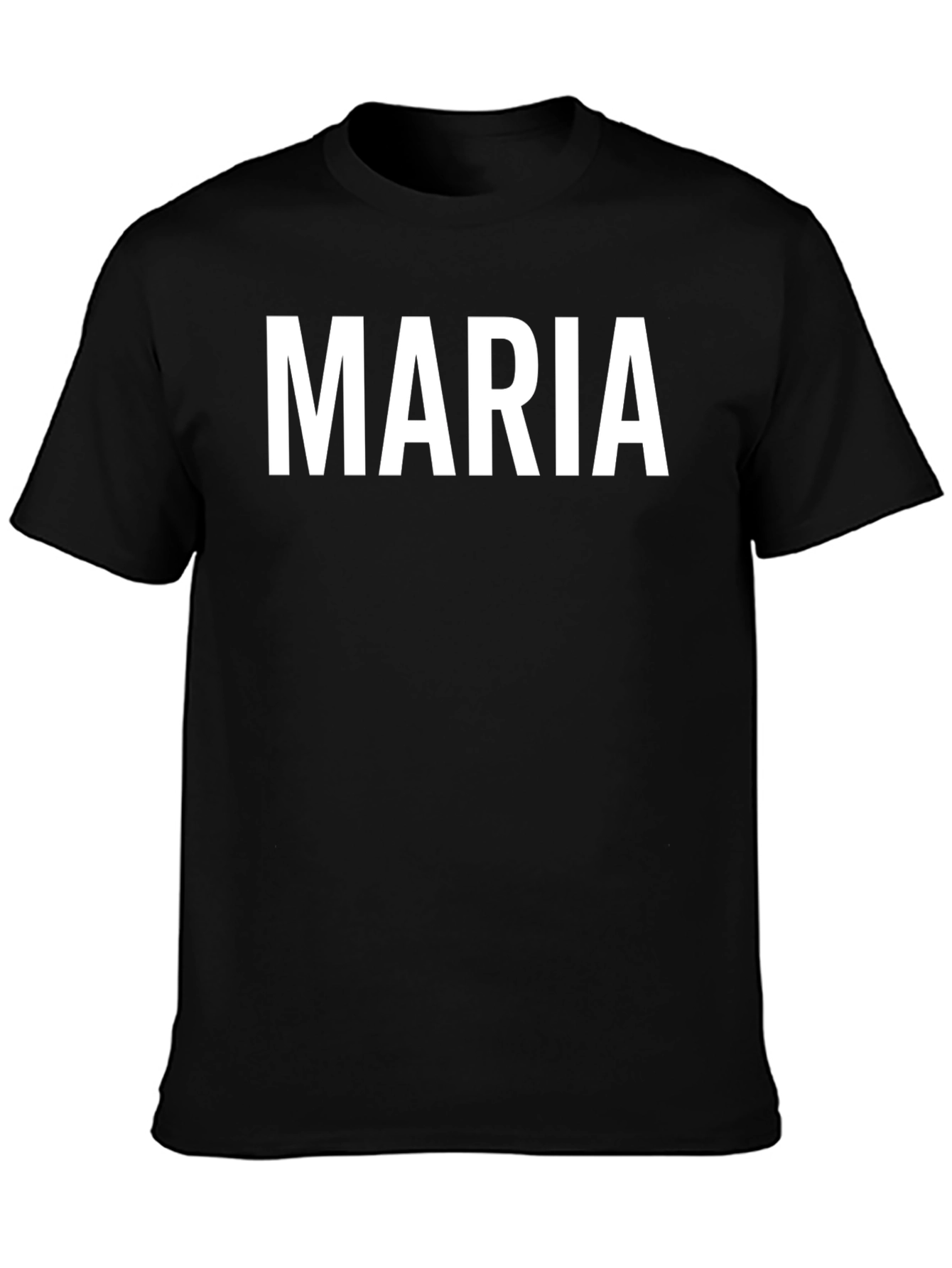Maria Personalized Black Cotton T-Shirt