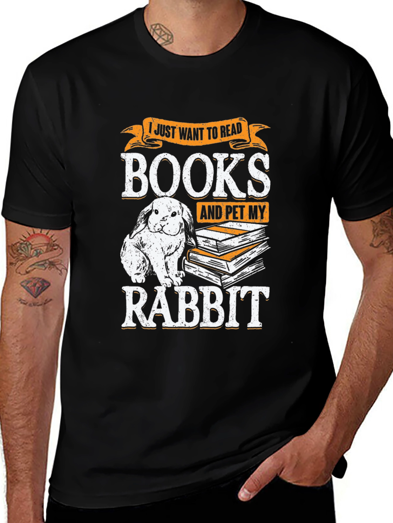 Read Books & Pet My Rabbit - Novelty T-Shirt