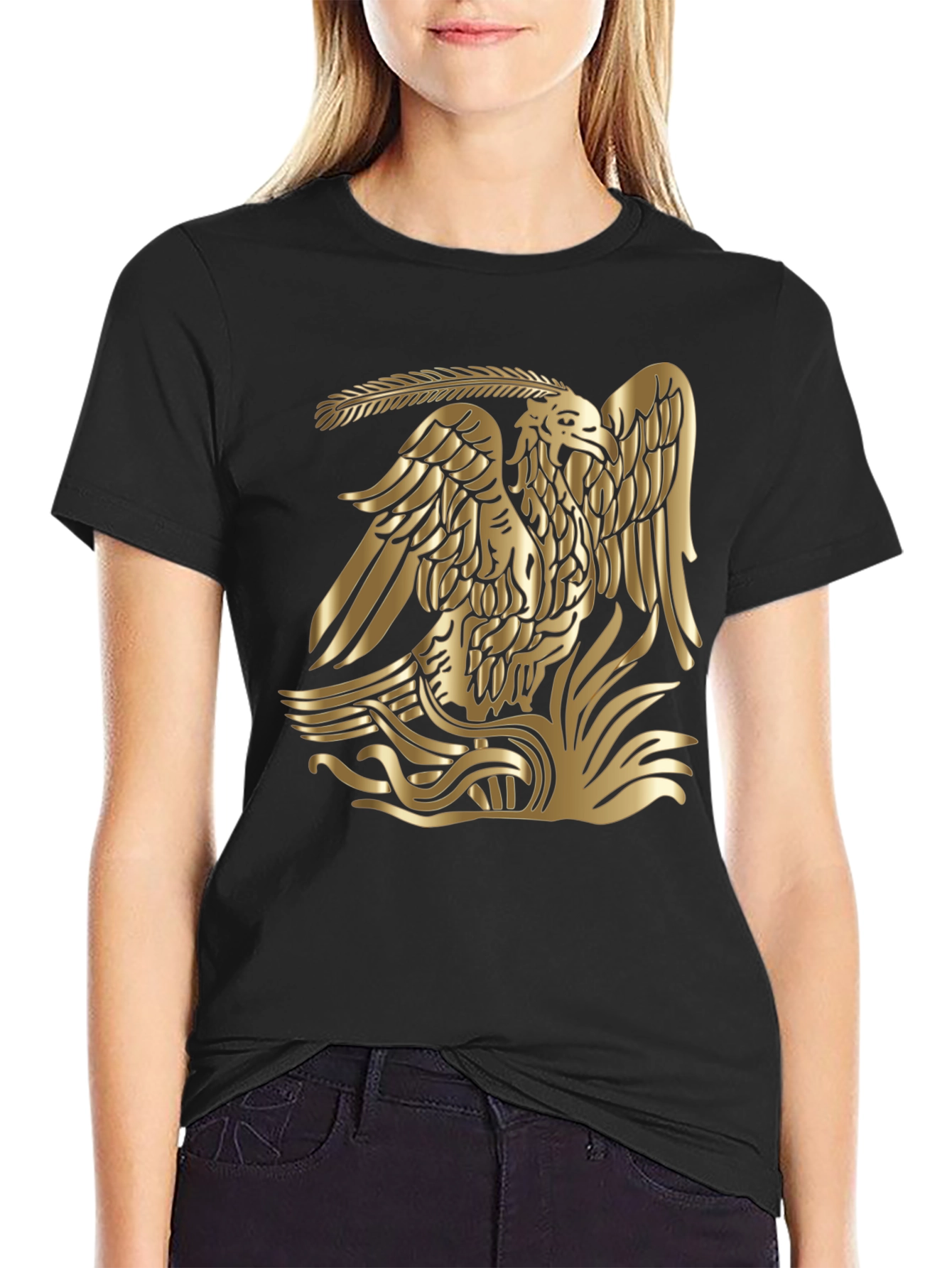 Golden Eagle Graphic Black Tee