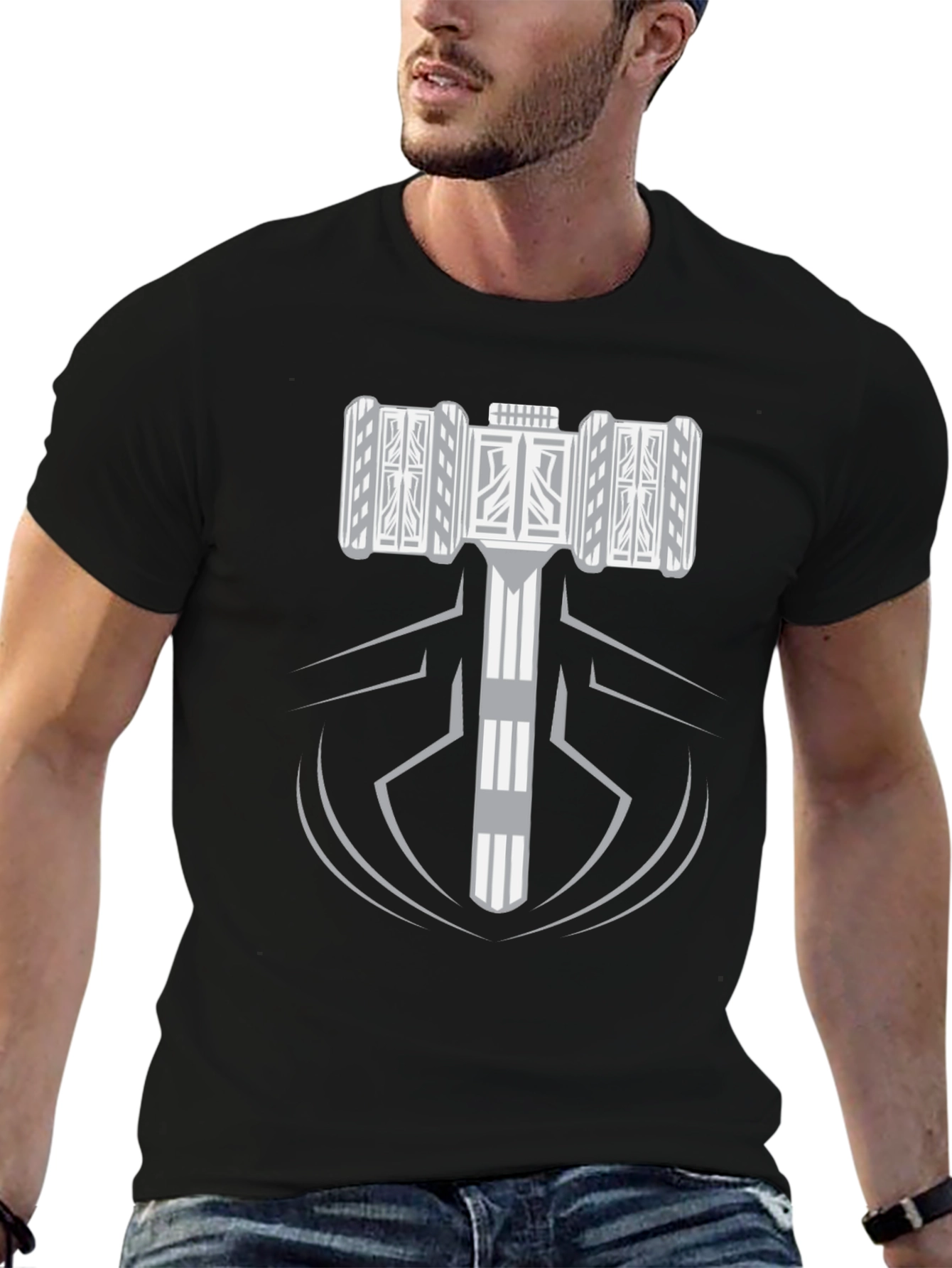 Hammer Graphic Black T-Shirt | Premium Cotton Tee