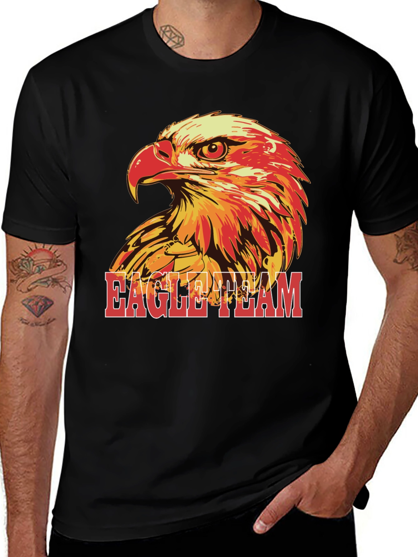 Eagle Team Graphic T-Shirt - Black