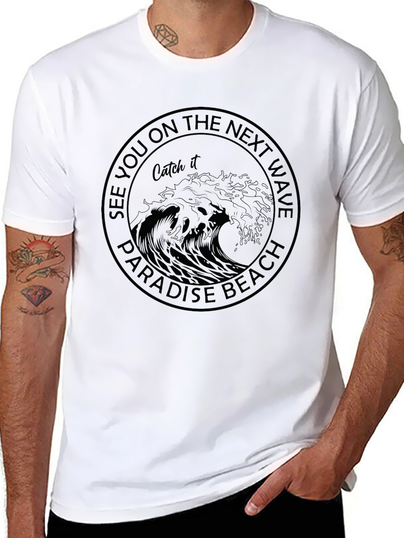 Paradise Beach Wave Graphic T-Shirt