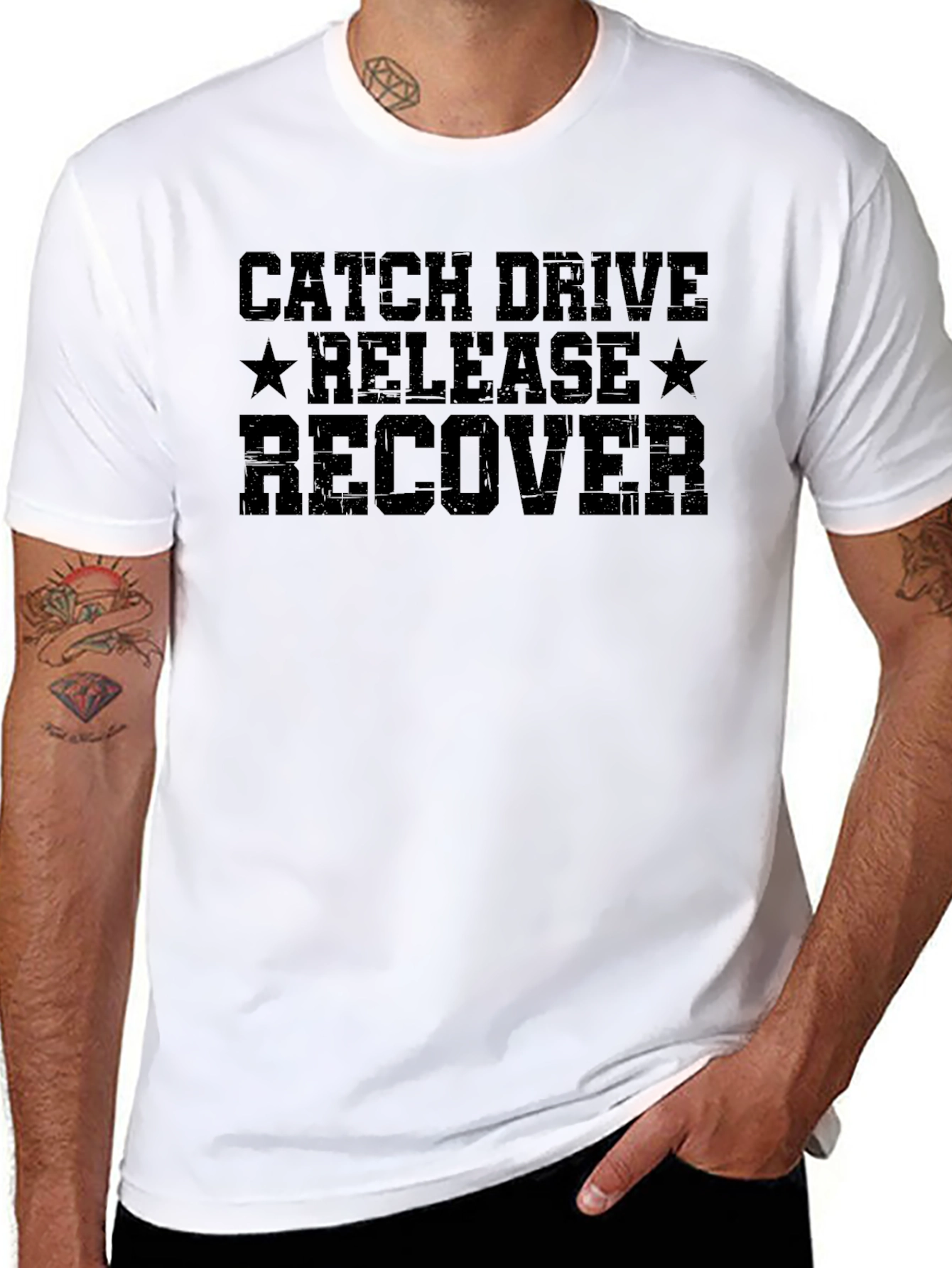 Catch Drive Release Recover Black T-Shirt