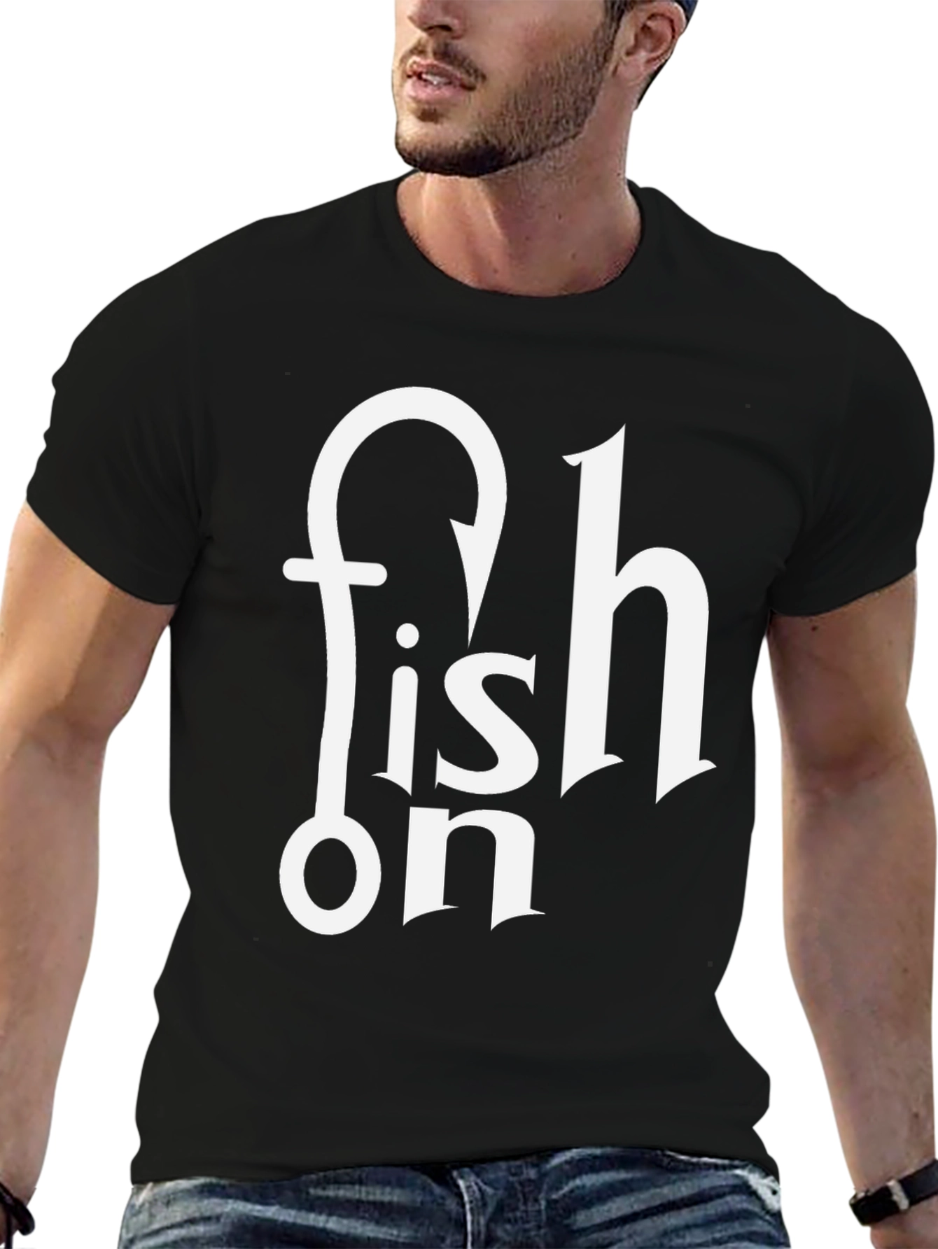 Fish On T-Shirt - Fishing Hook Graphic Tee