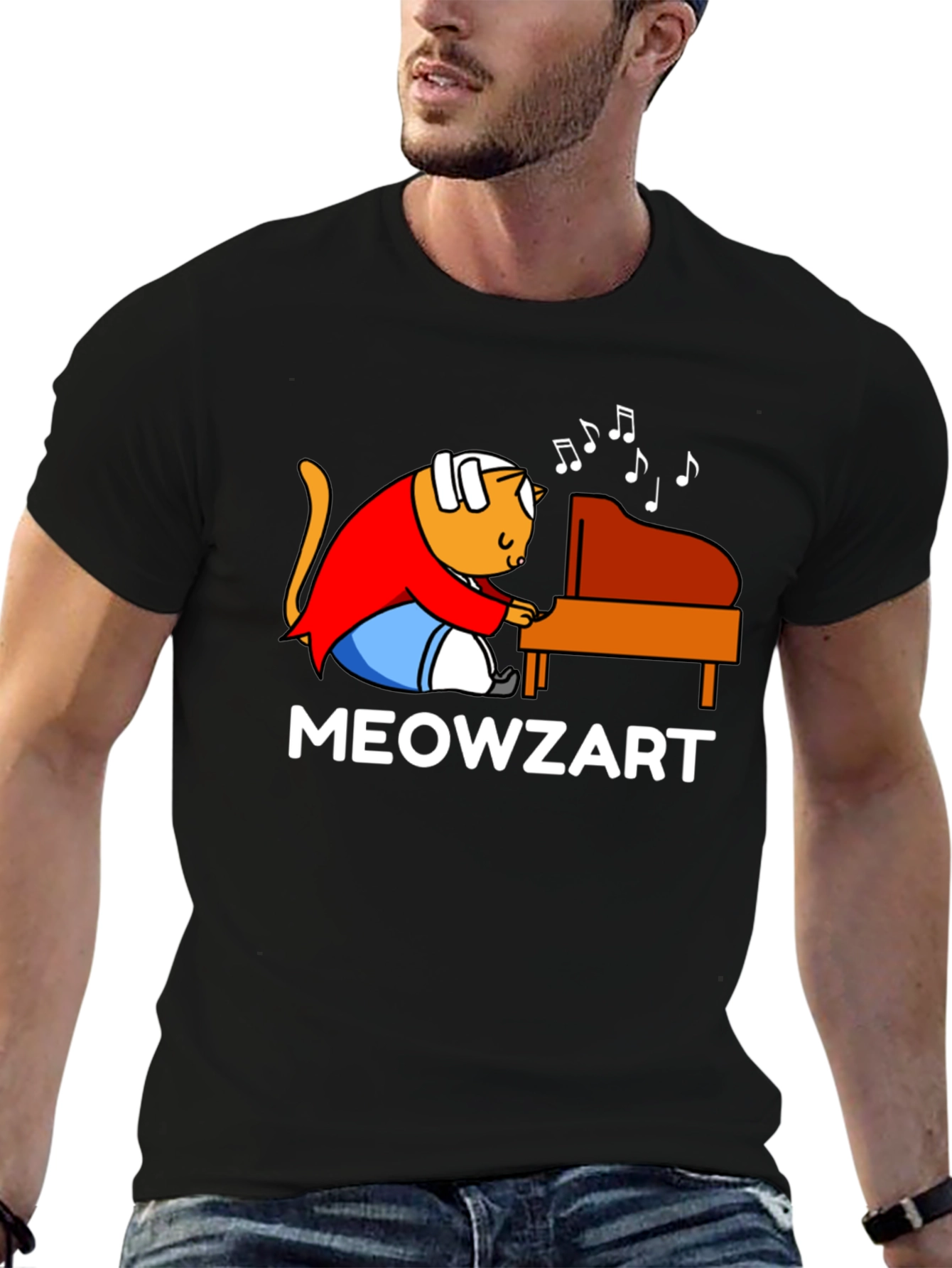 Meowzart T-Shirt - Cat Playing Piano