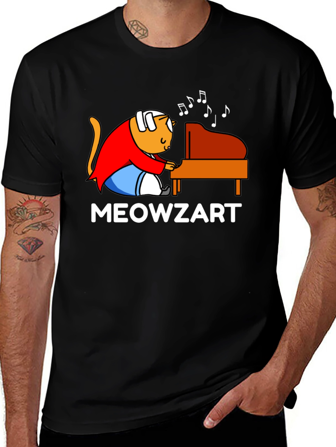Meowzart T-Shirt - Cat Playing Piano