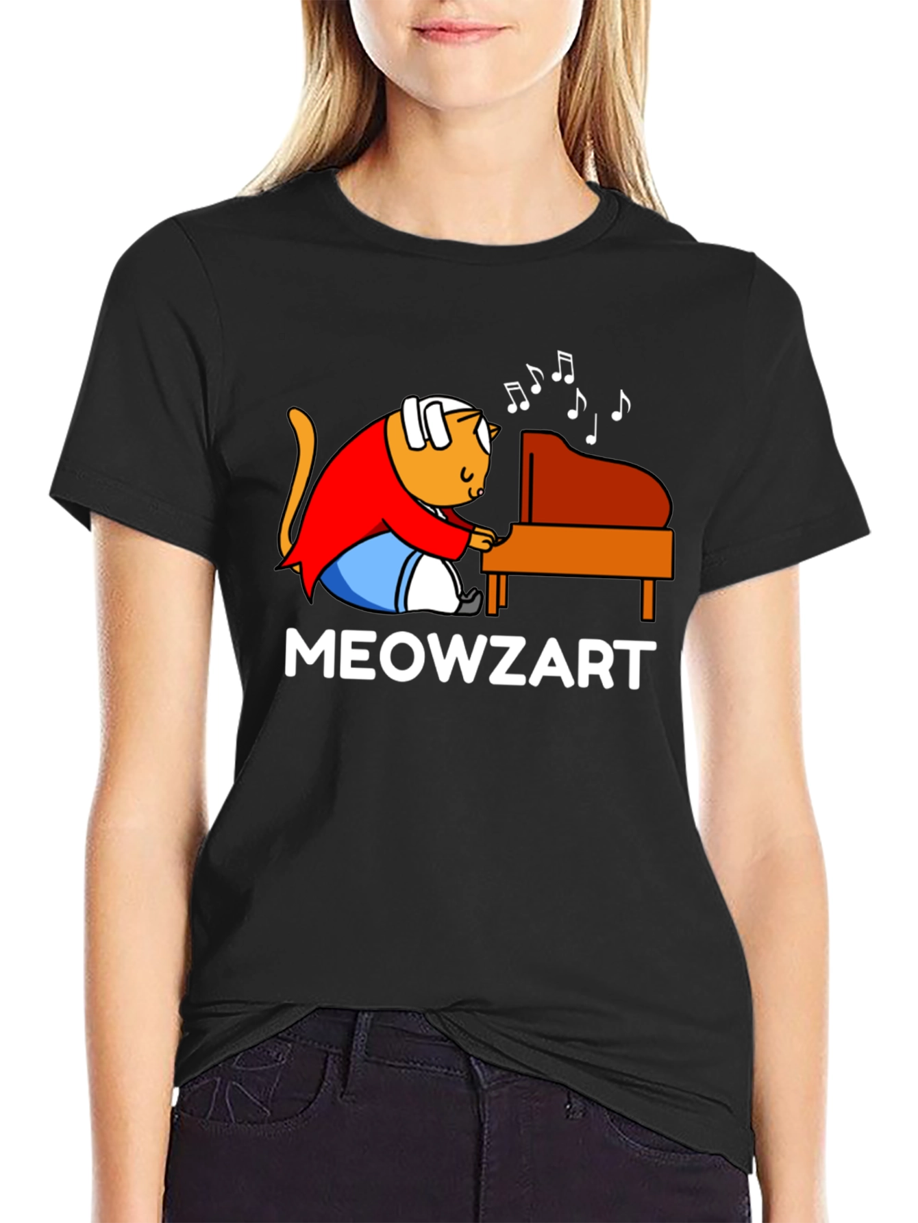 Meowzart T-Shirt - Cat Playing Piano