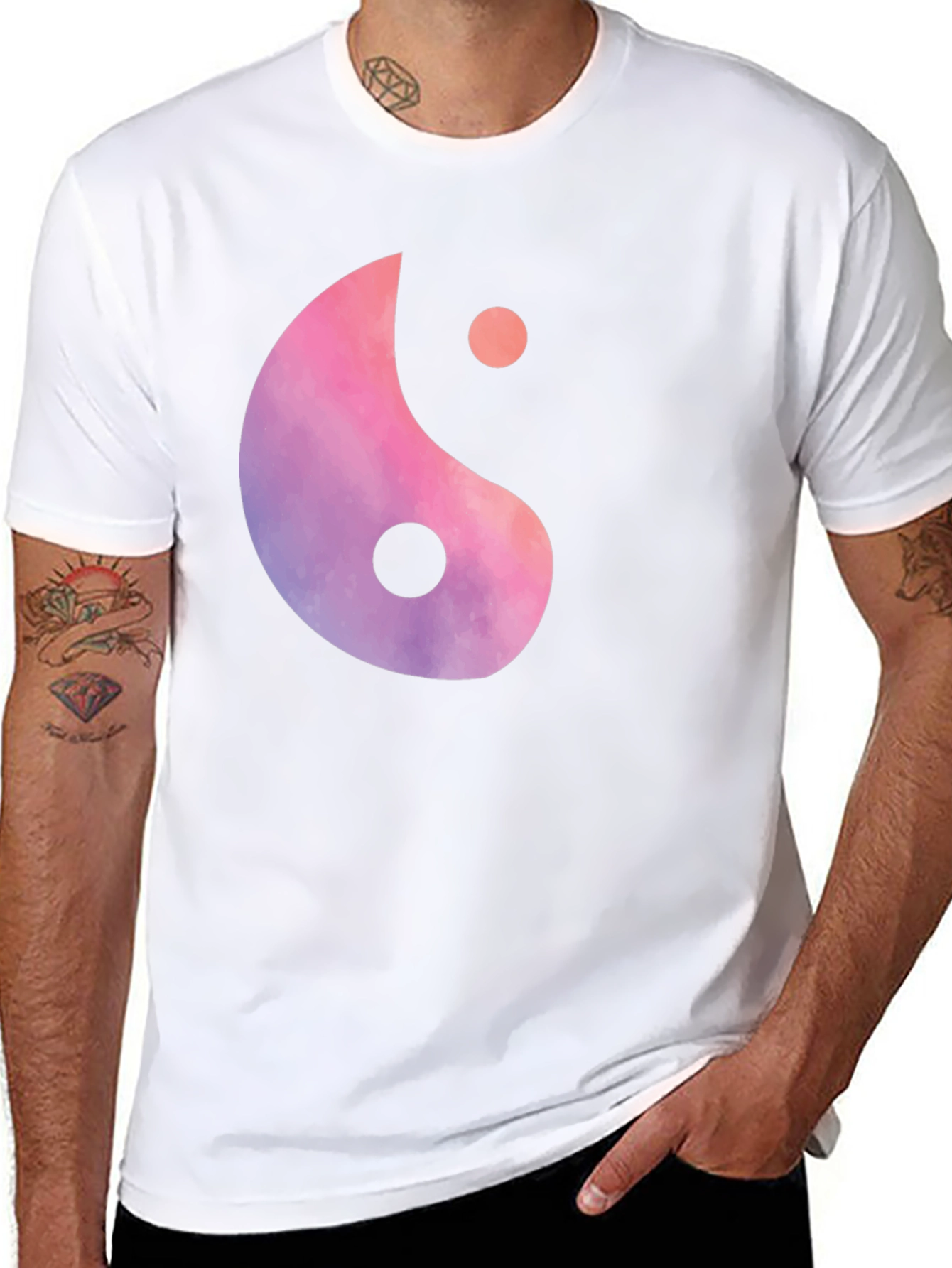 Yin Yang Graphic Tee - Black Cotton Blend