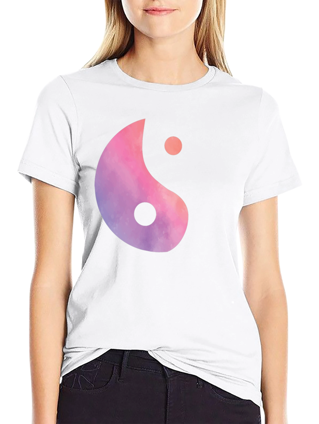 Yin Yang Graphic Tee - Black Cotton Blend