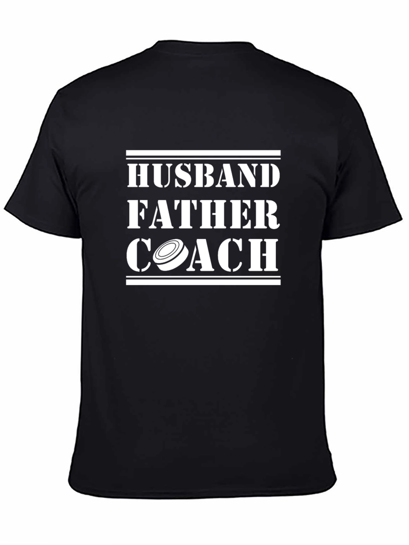 Husband Father Coach T-Shirt - Hockey Dad Tee