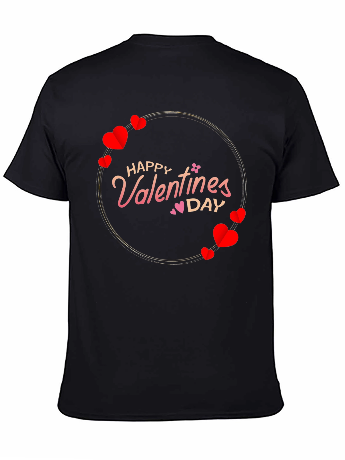 Happy Valentines Day T-Shirt - Heart Circle Design