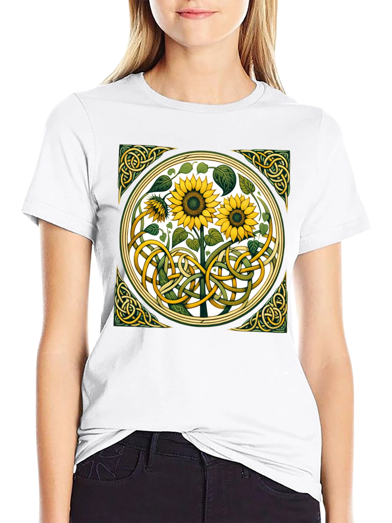 Celtic Sunflower Graphic T-Shirt - Stylish Comfort