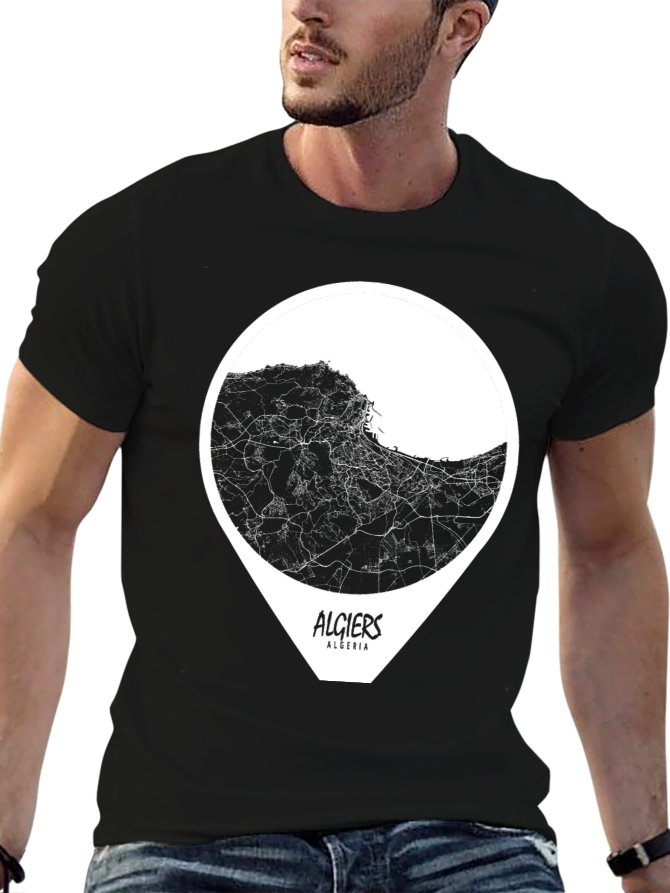 Algiers Algeria Map T-Shirt