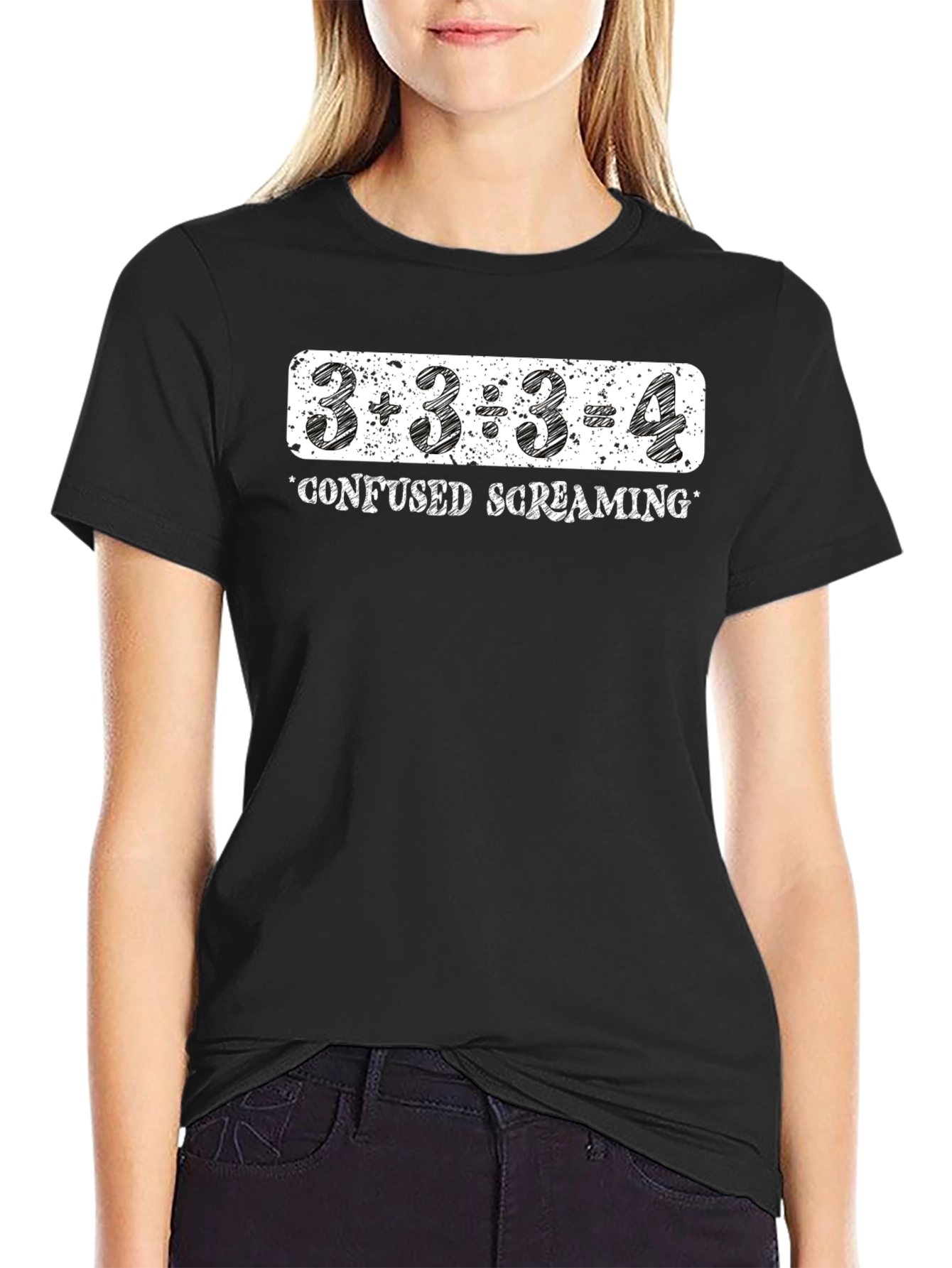 Confused Screaming Math Equation Graphic Tee