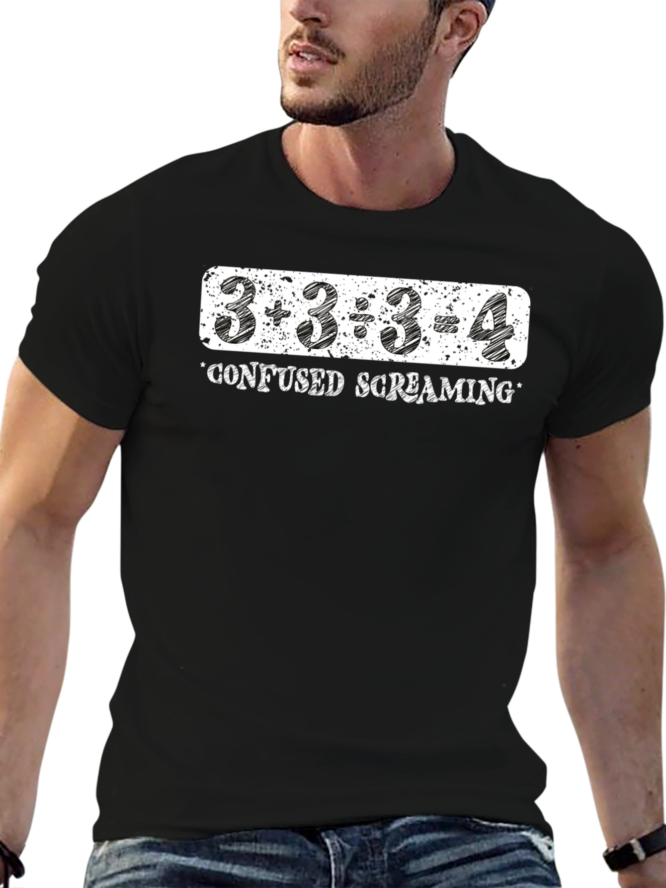 Confused Screaming Math Equation Graphic Tee