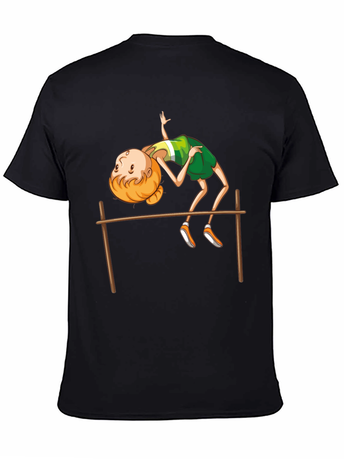High Jump Cartoon Print Black T-Shirt