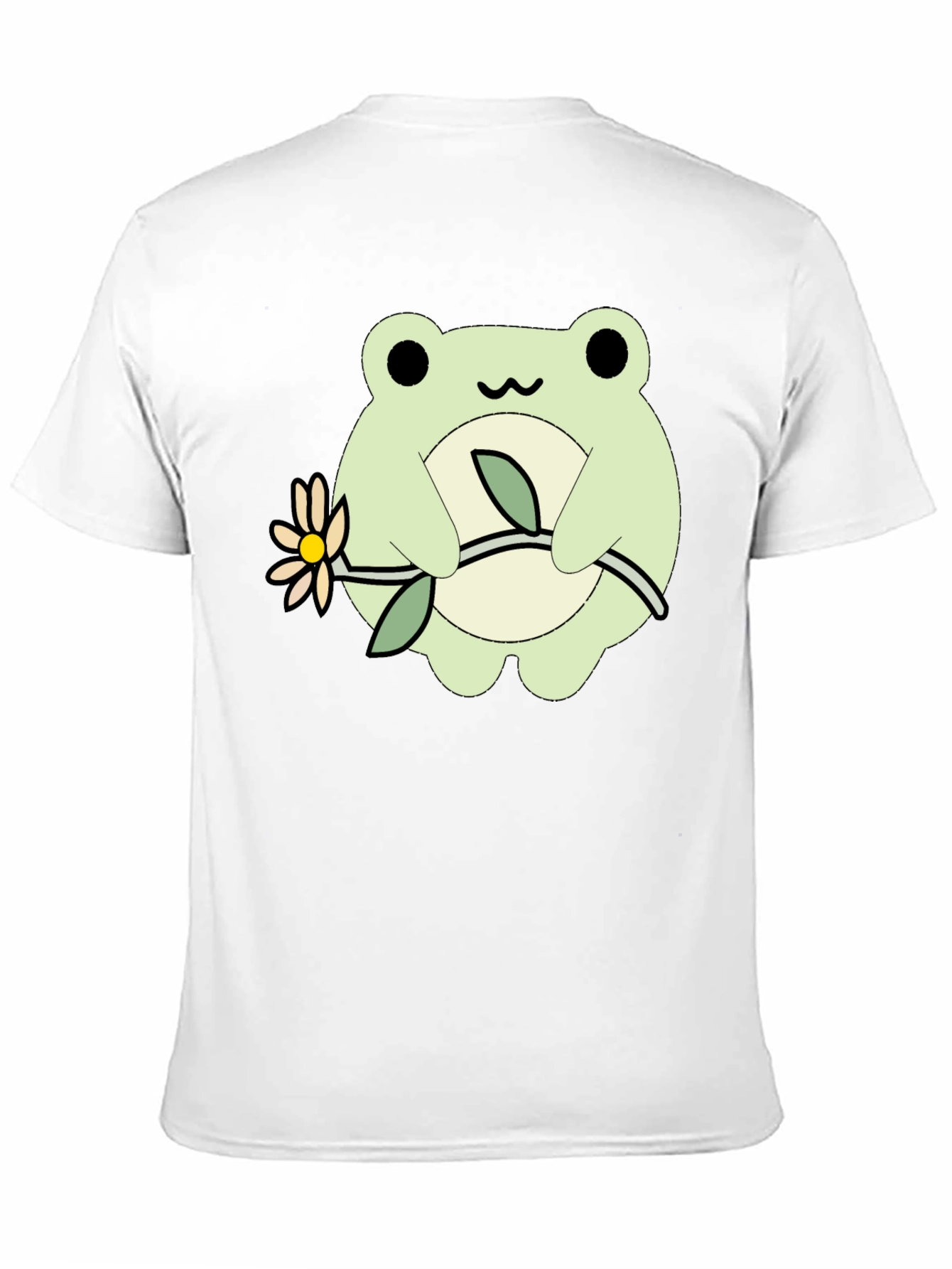 Cute Frog Holding Flower Graphic T-Shirt