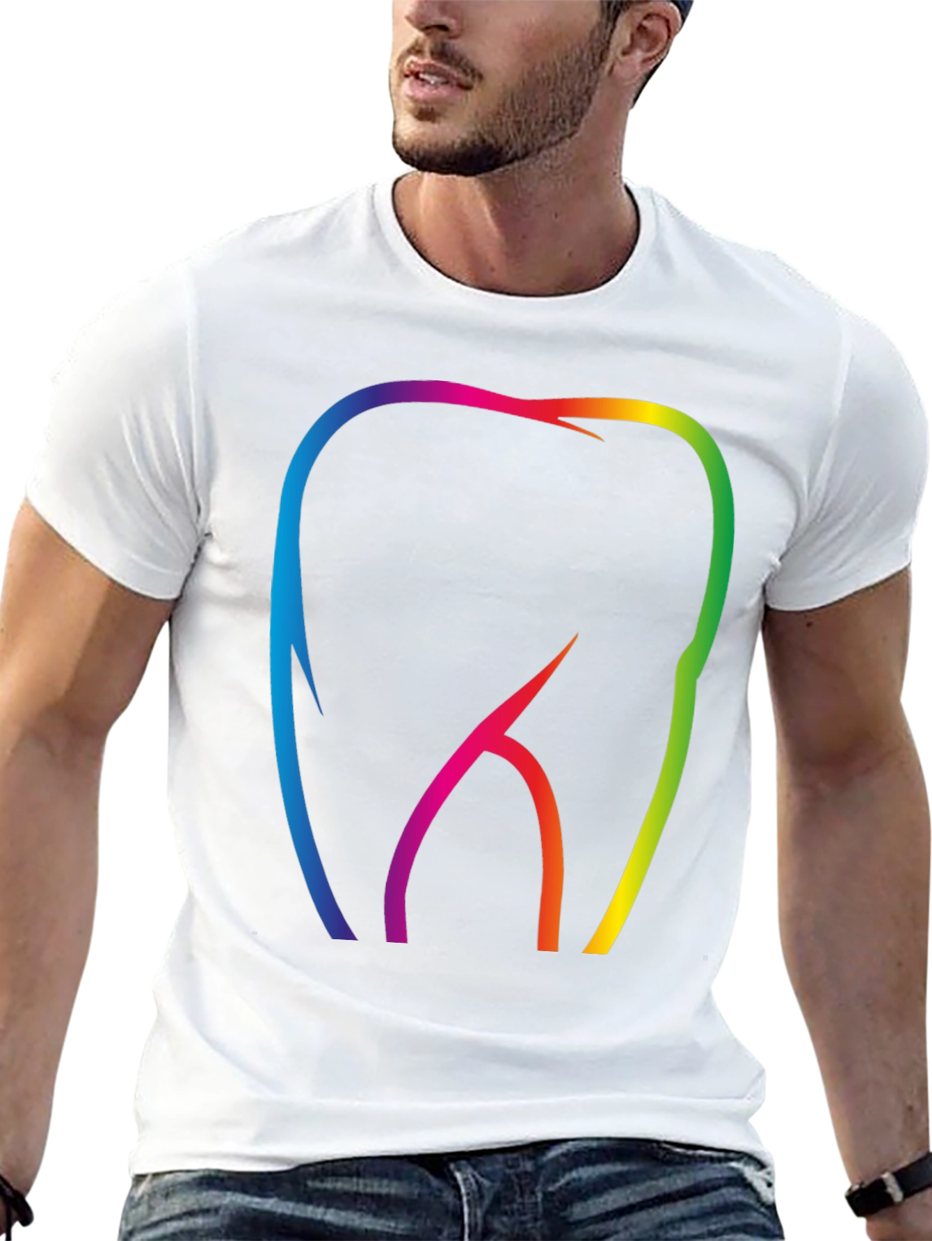 Rainbow Tooth Graphic T-Shirt - Dentist Pride