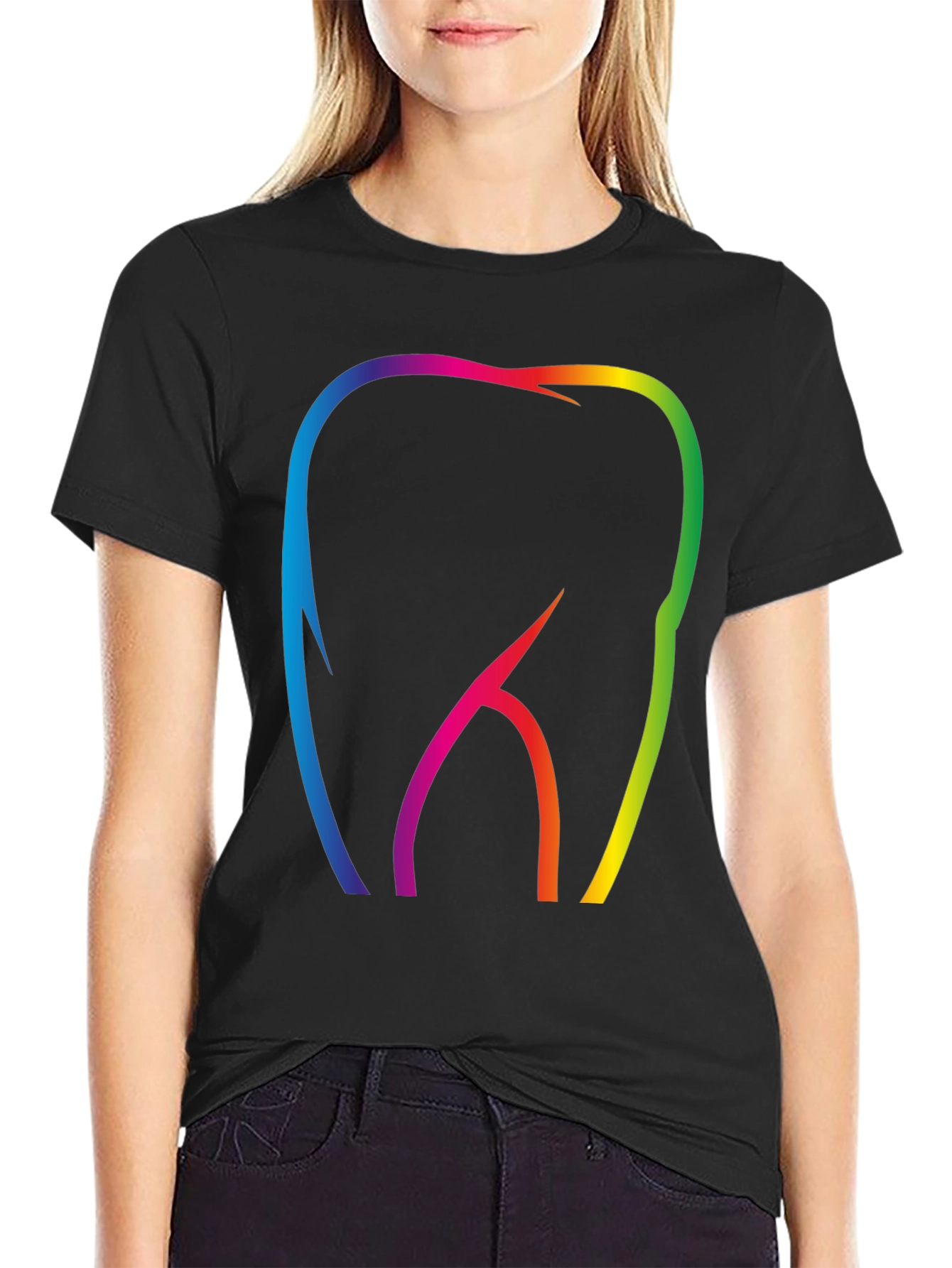 Rainbow Tooth Graphic T-Shirt - Dentist Pride