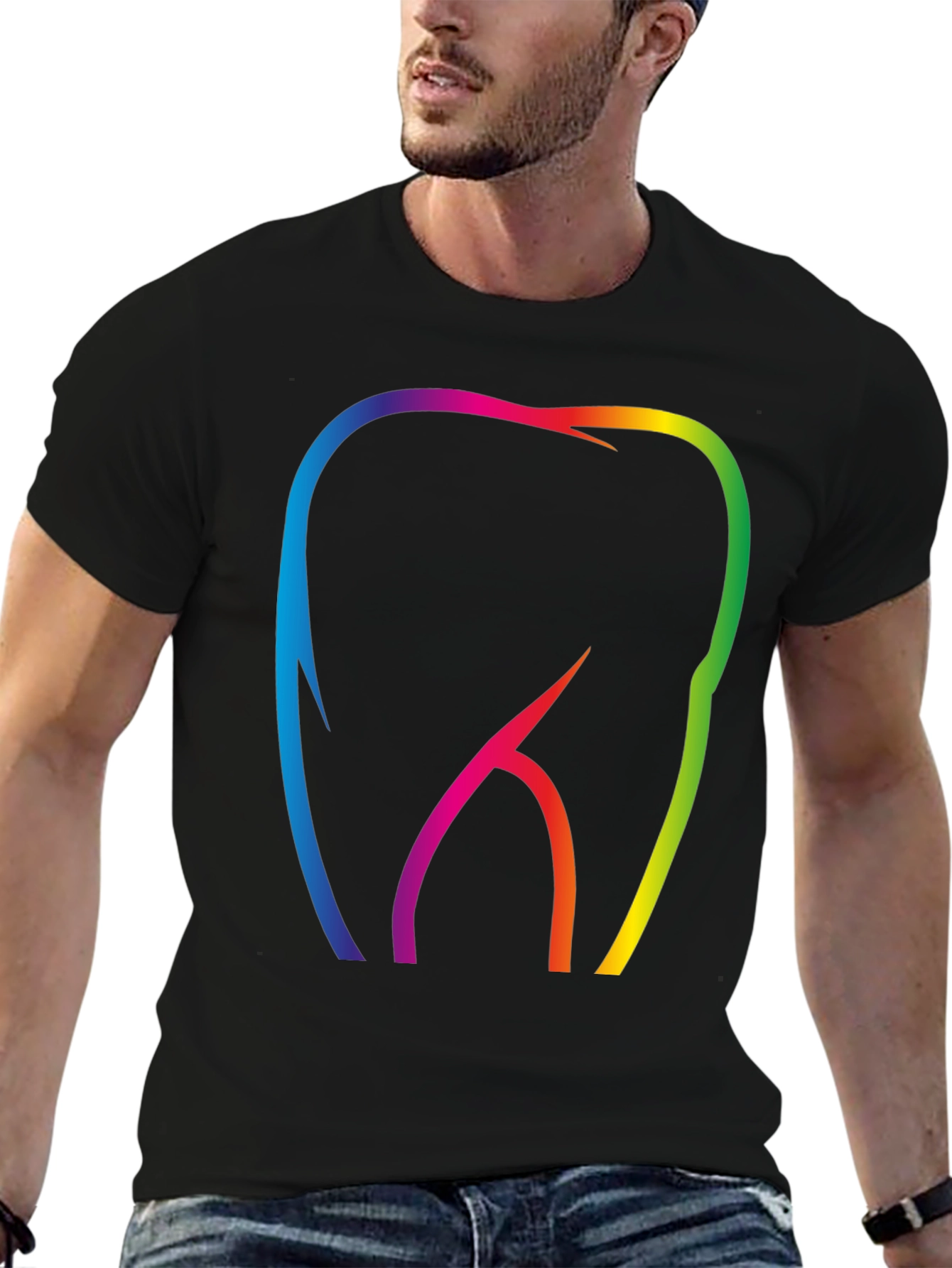 Rainbow Tooth Graphic T-Shirt - Dentist Pride