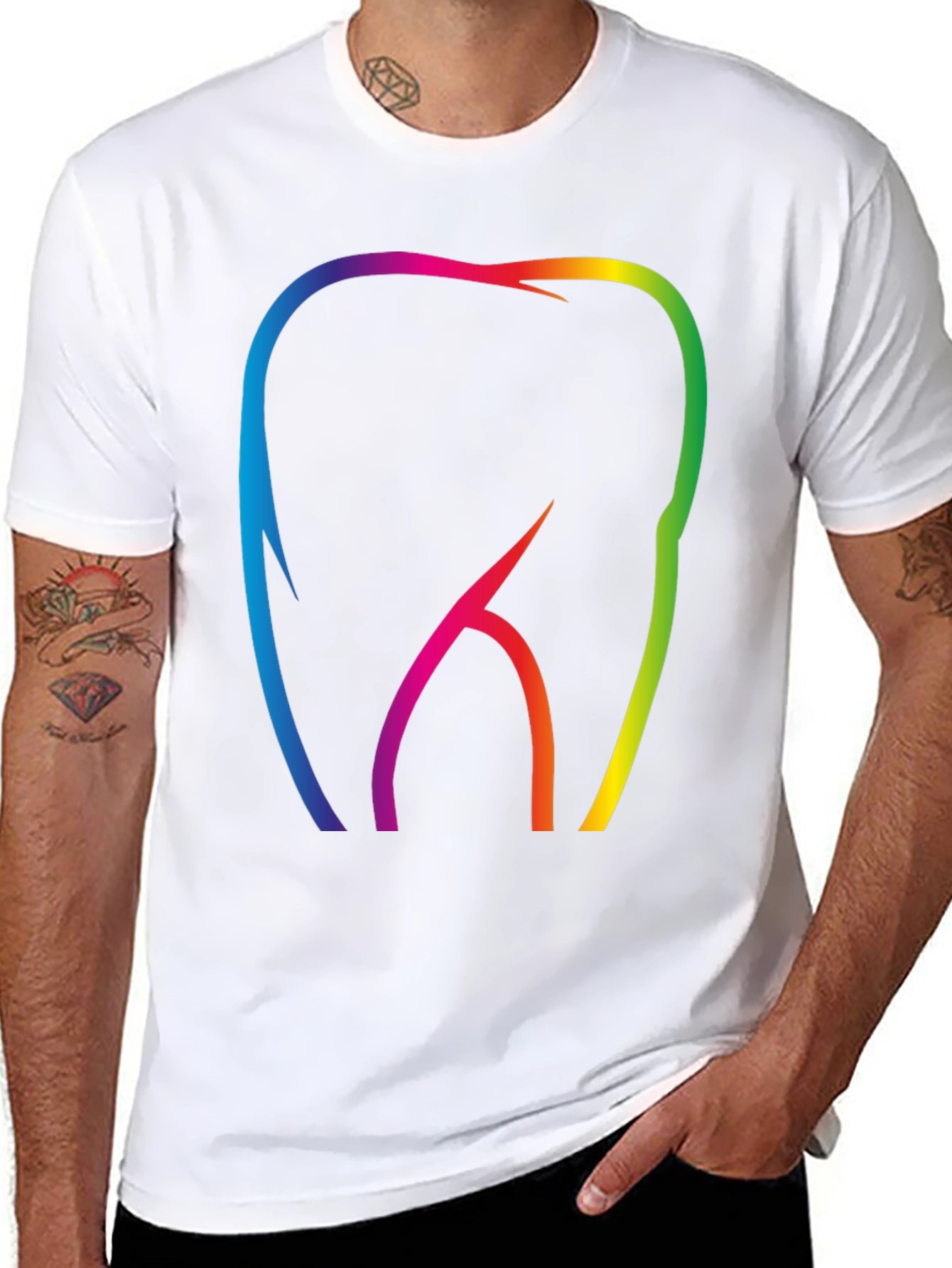 Rainbow Tooth Graphic T-Shirt - Dentist Pride
