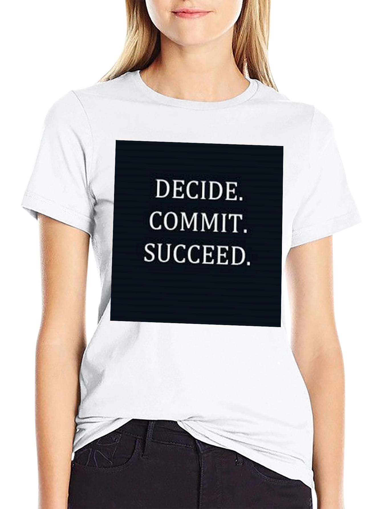 Motivational T-Shirt - Decide Commit Succeed - Black