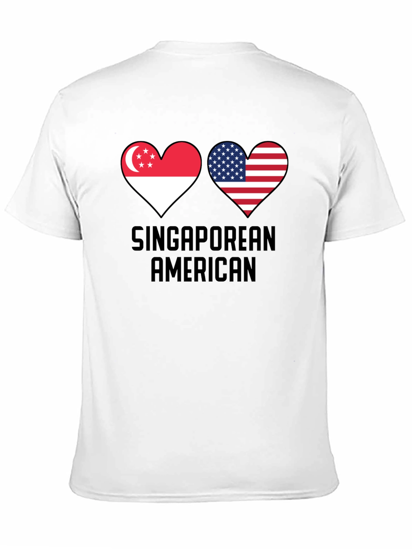 Singaporean American Flag Heart T-Shirt
