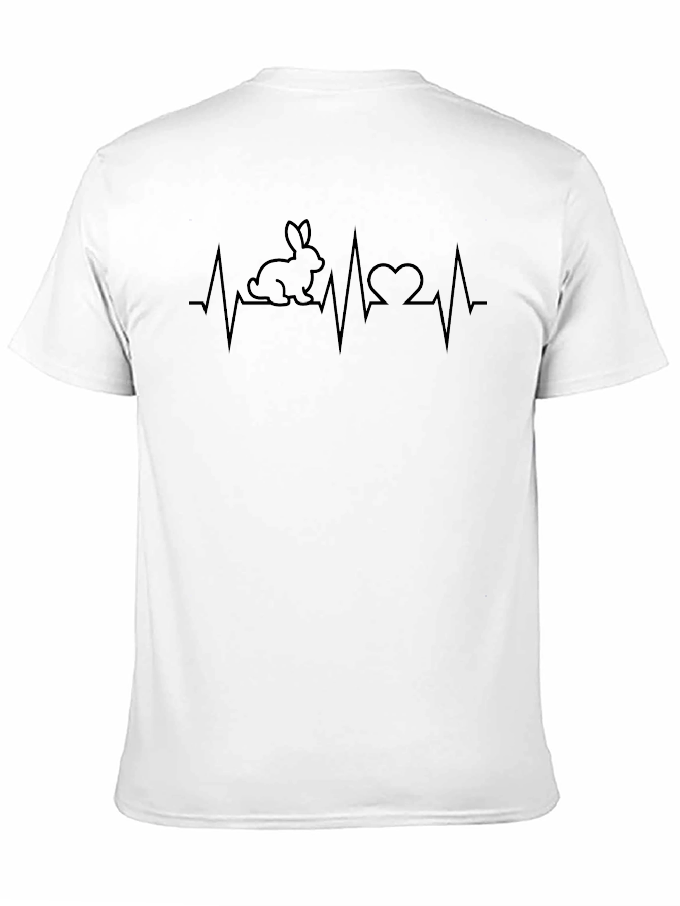 Bunny Heartbeat Graphic Tee - Black Cotton