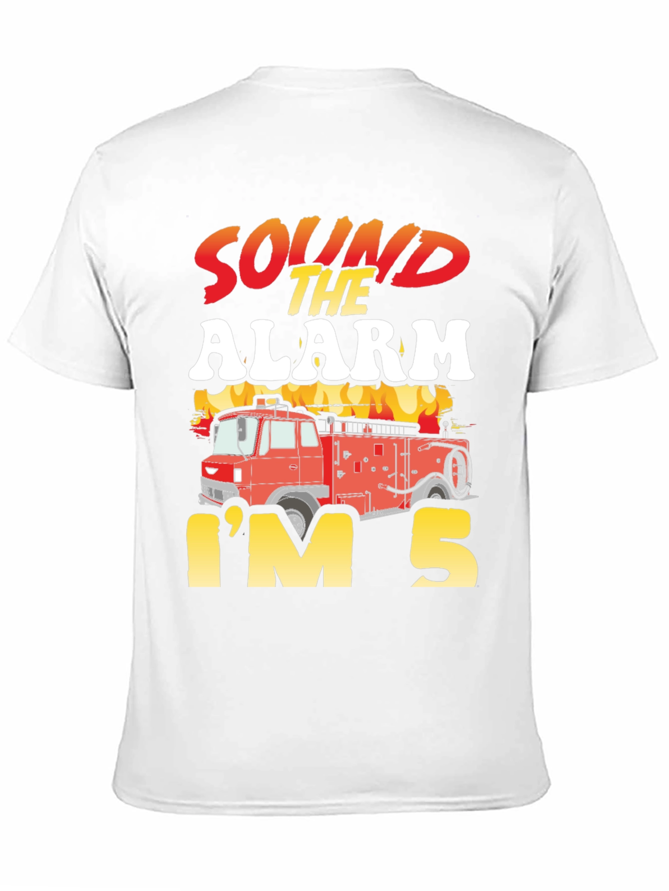 Sound The Alarm Im 5 Firetruck Birthday T-Shirt