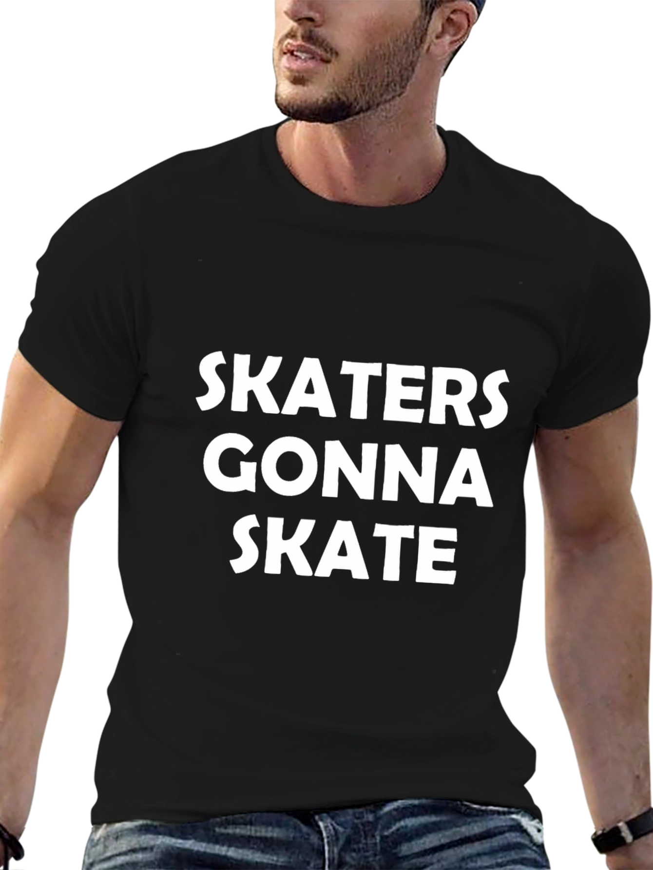 Skaters Gonna Skate Graphic Tee - Classic Black T-Shirt