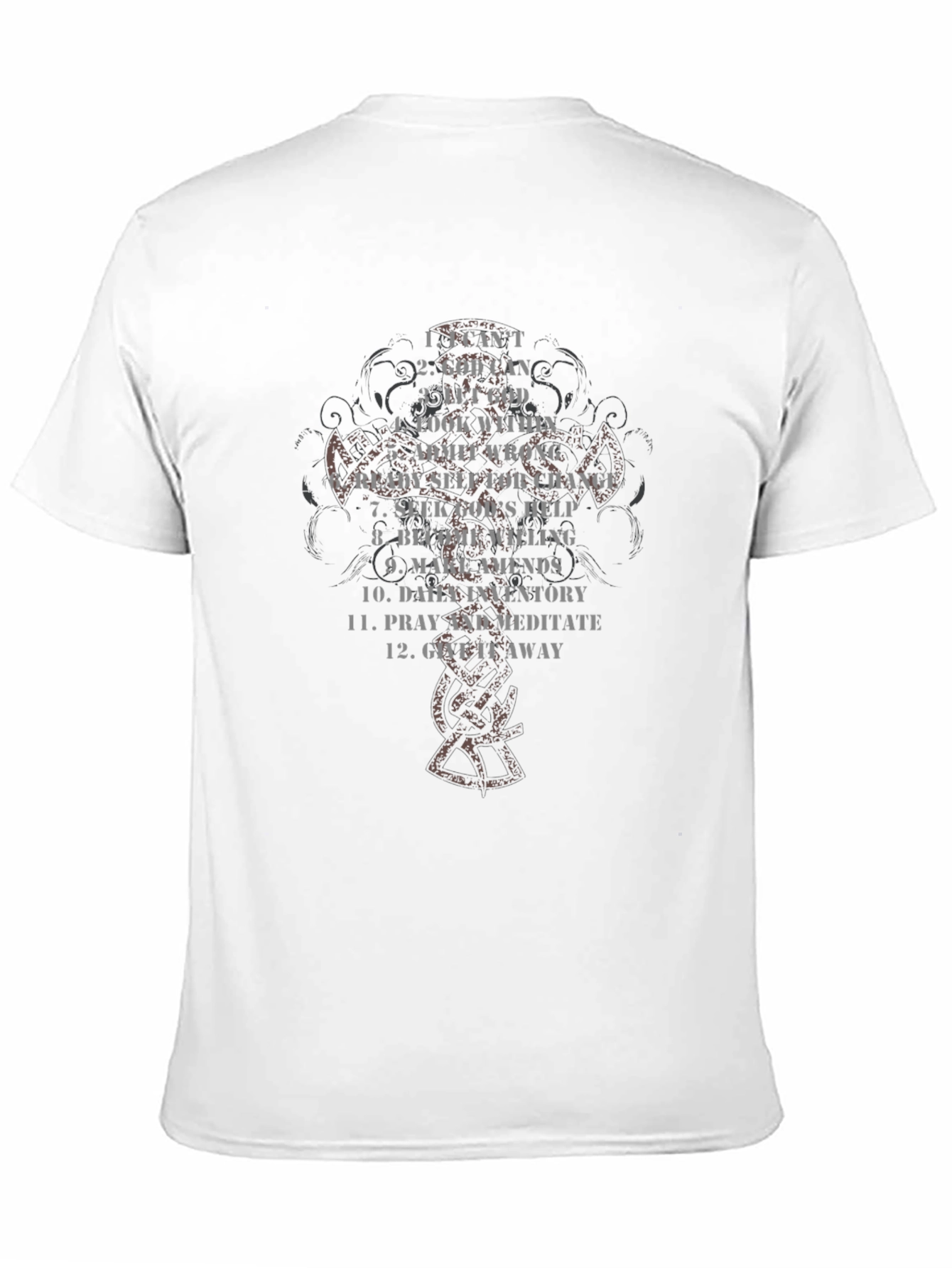 12-Step Program Black Graphic T-Shirt